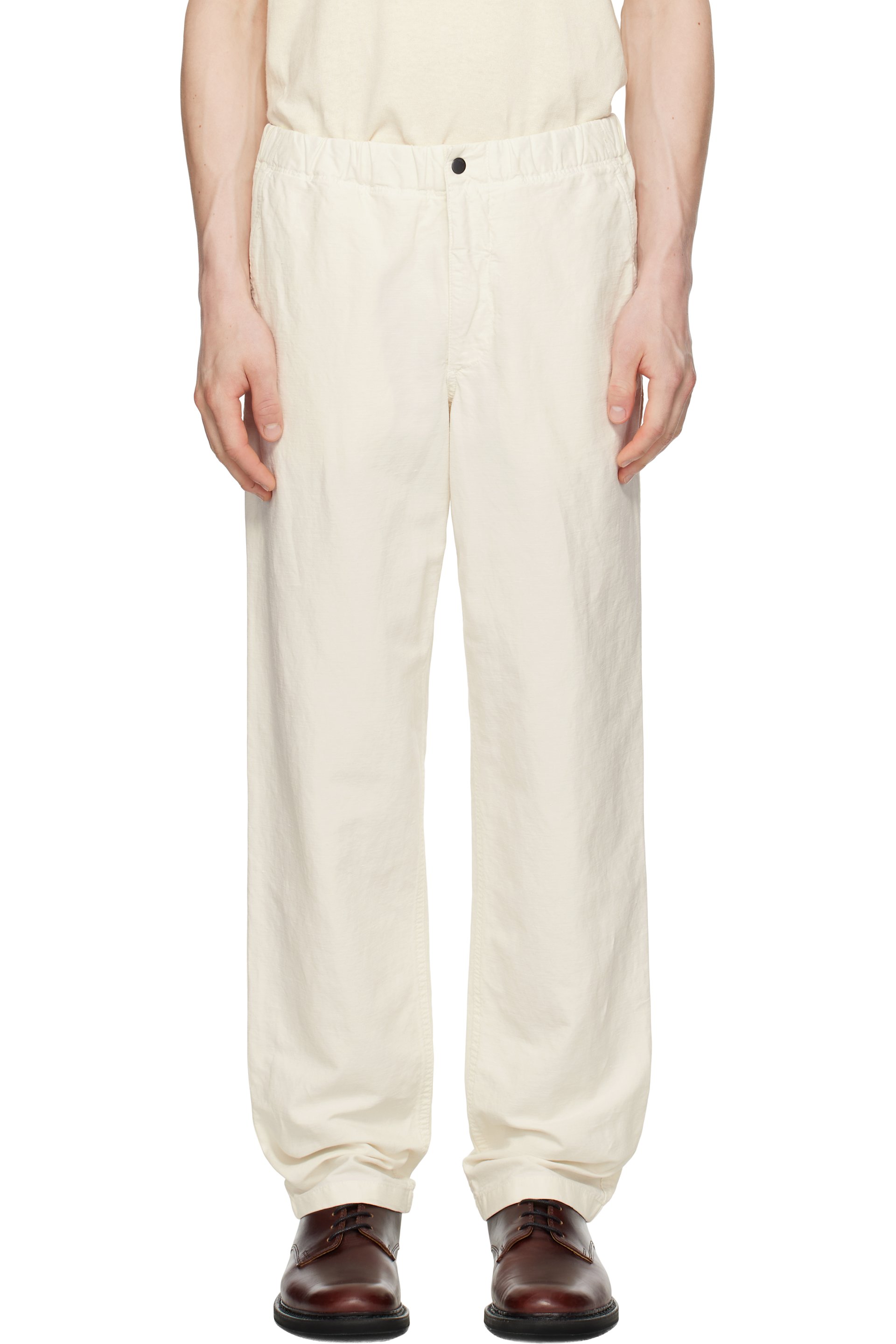NORSE PROJECTS - Pantalon décontracté Ezra blanc en coton et lin