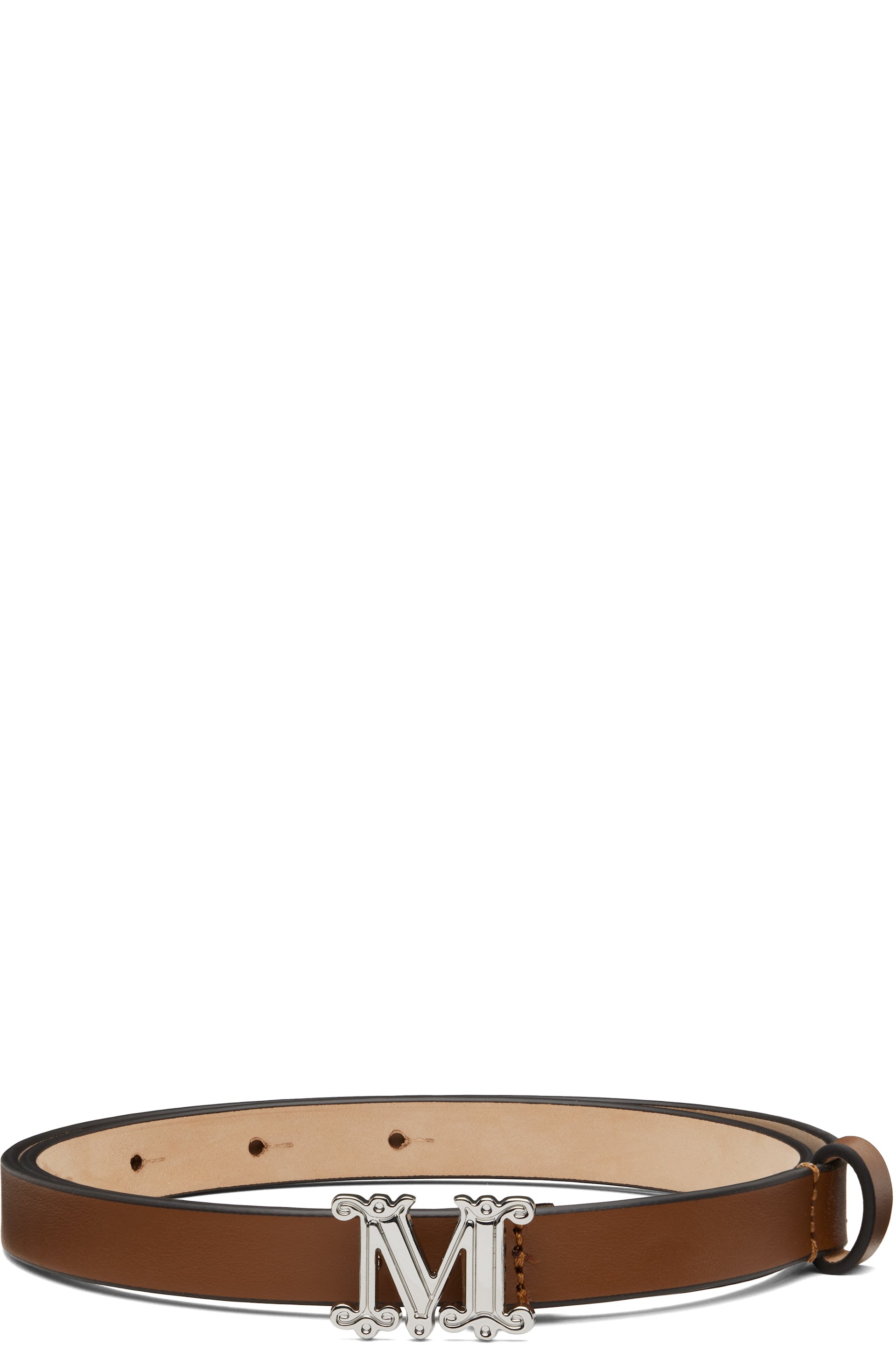 Max Mara - Brown Leather Monogram Belt