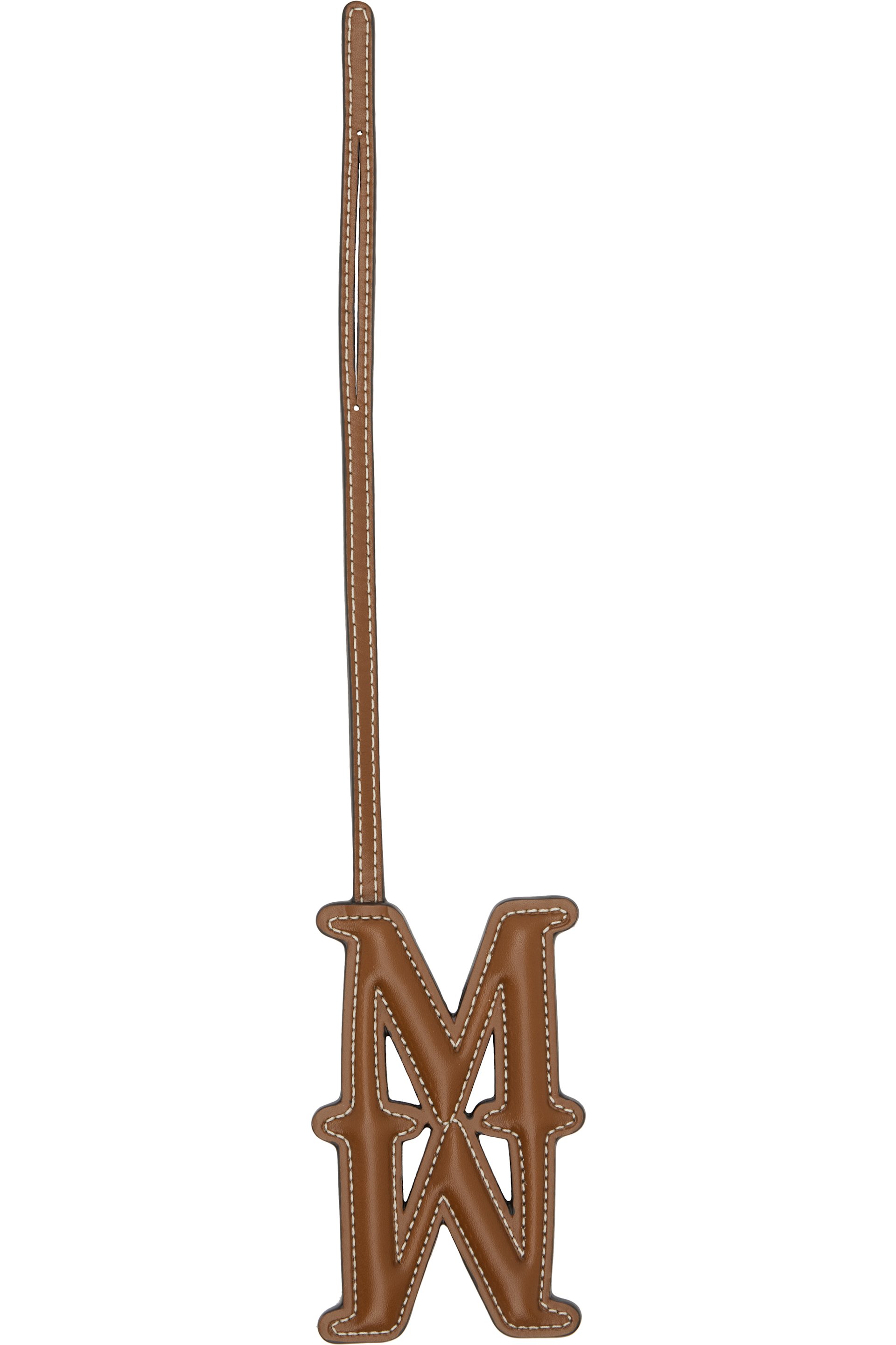 Max Mara - Brown Leather Monogram Keychain