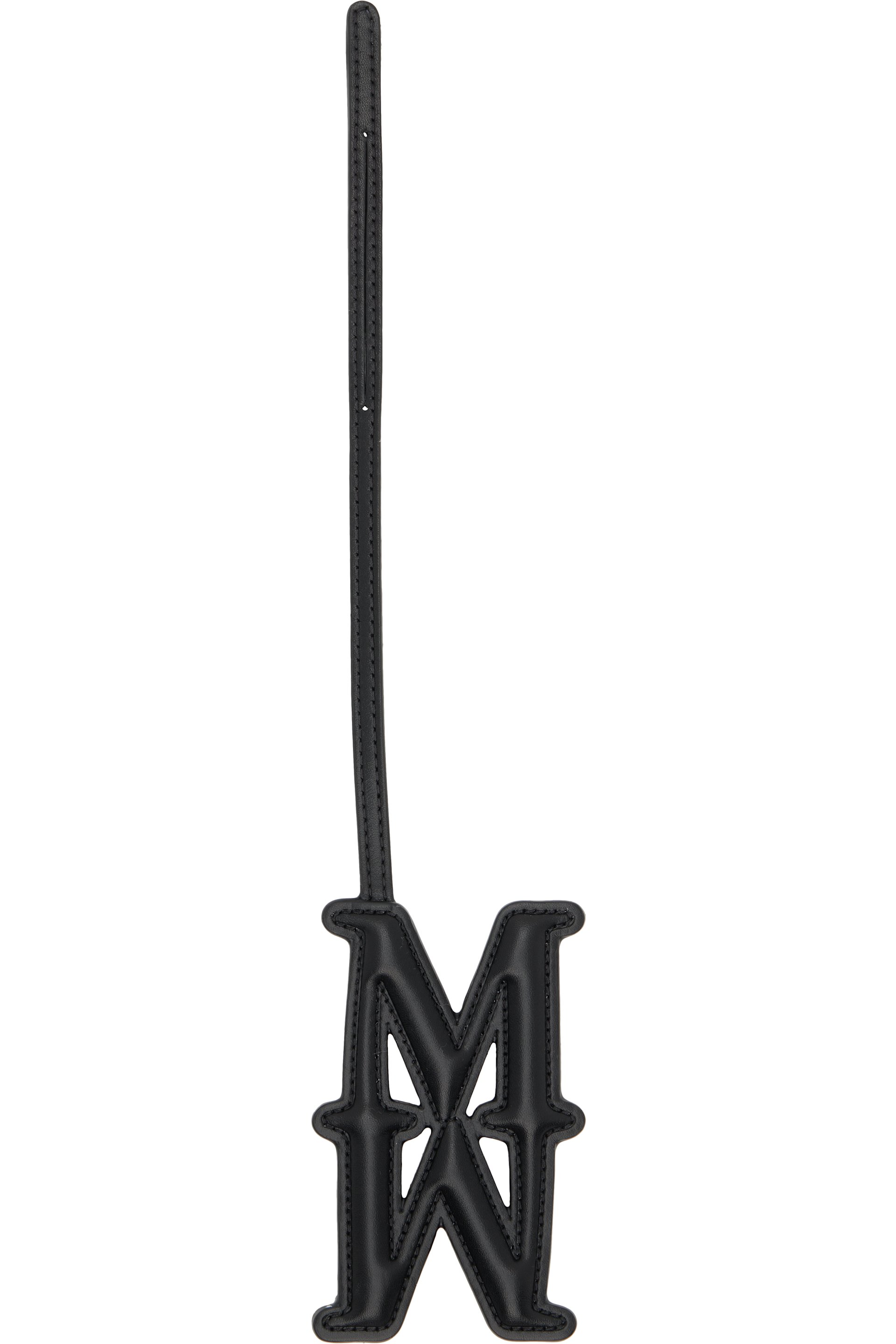 Max Mara - Black Leather Monogram Keychain