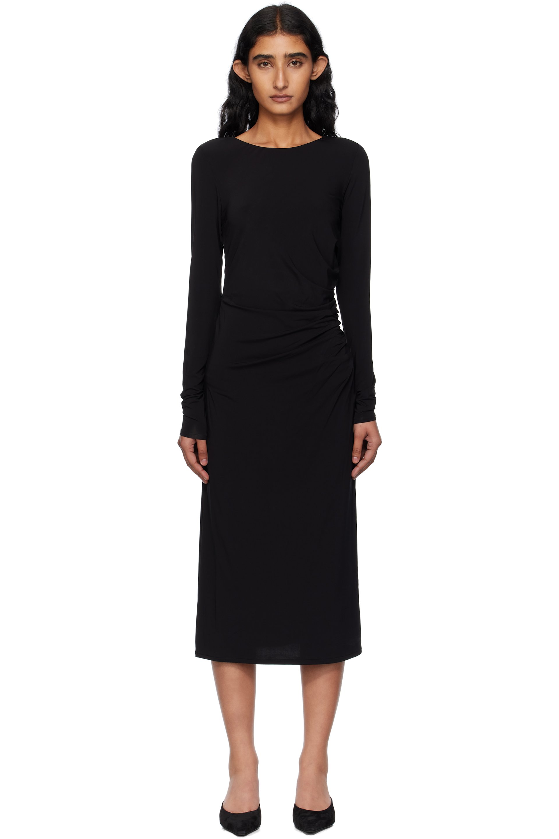 Max Mara - Black Zitto Midi Dress