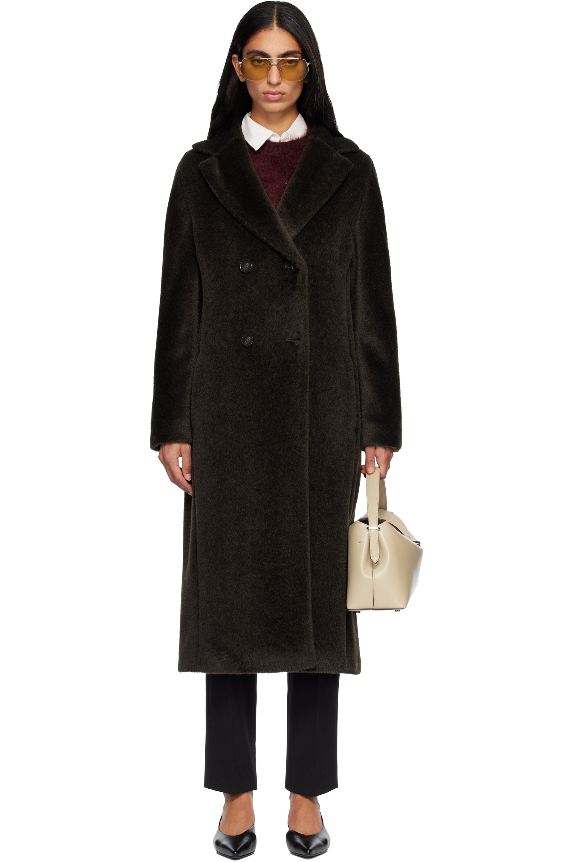 Max Mara - Manteau Rosanna vert en fourrure synthétique