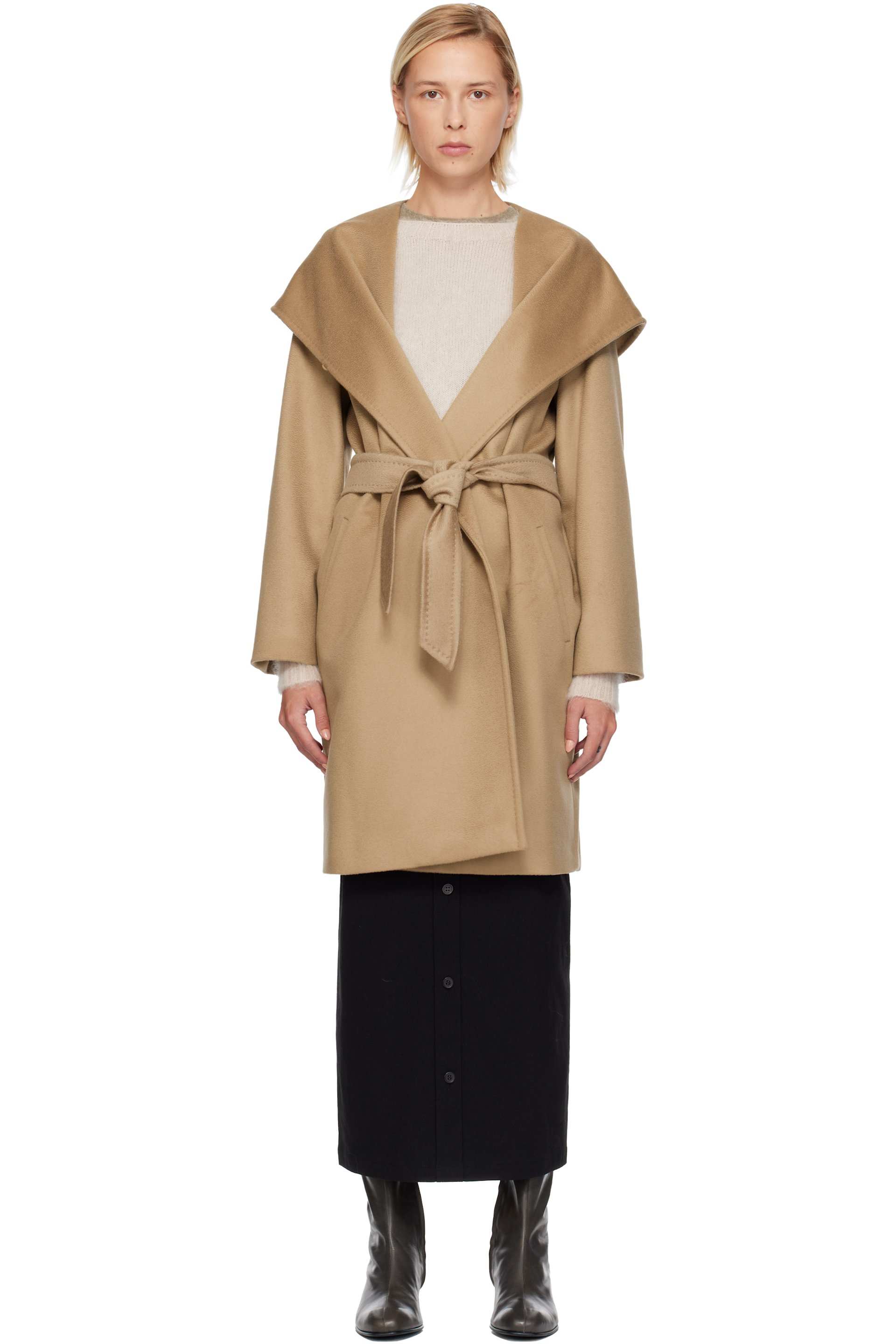 Max Mara - Manteau Newmang brun clair