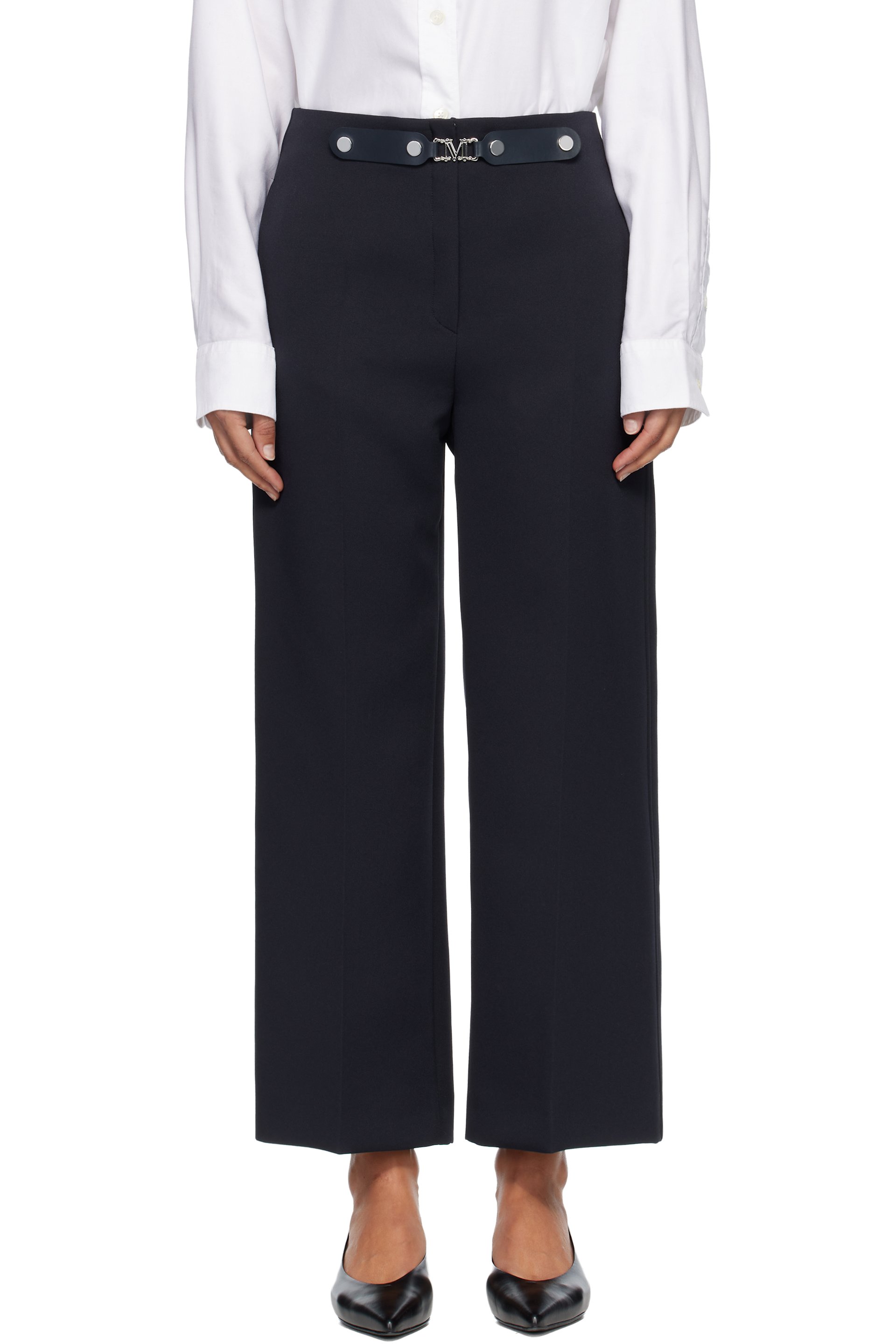 Max Mara - Pantalon Novella bleu marine