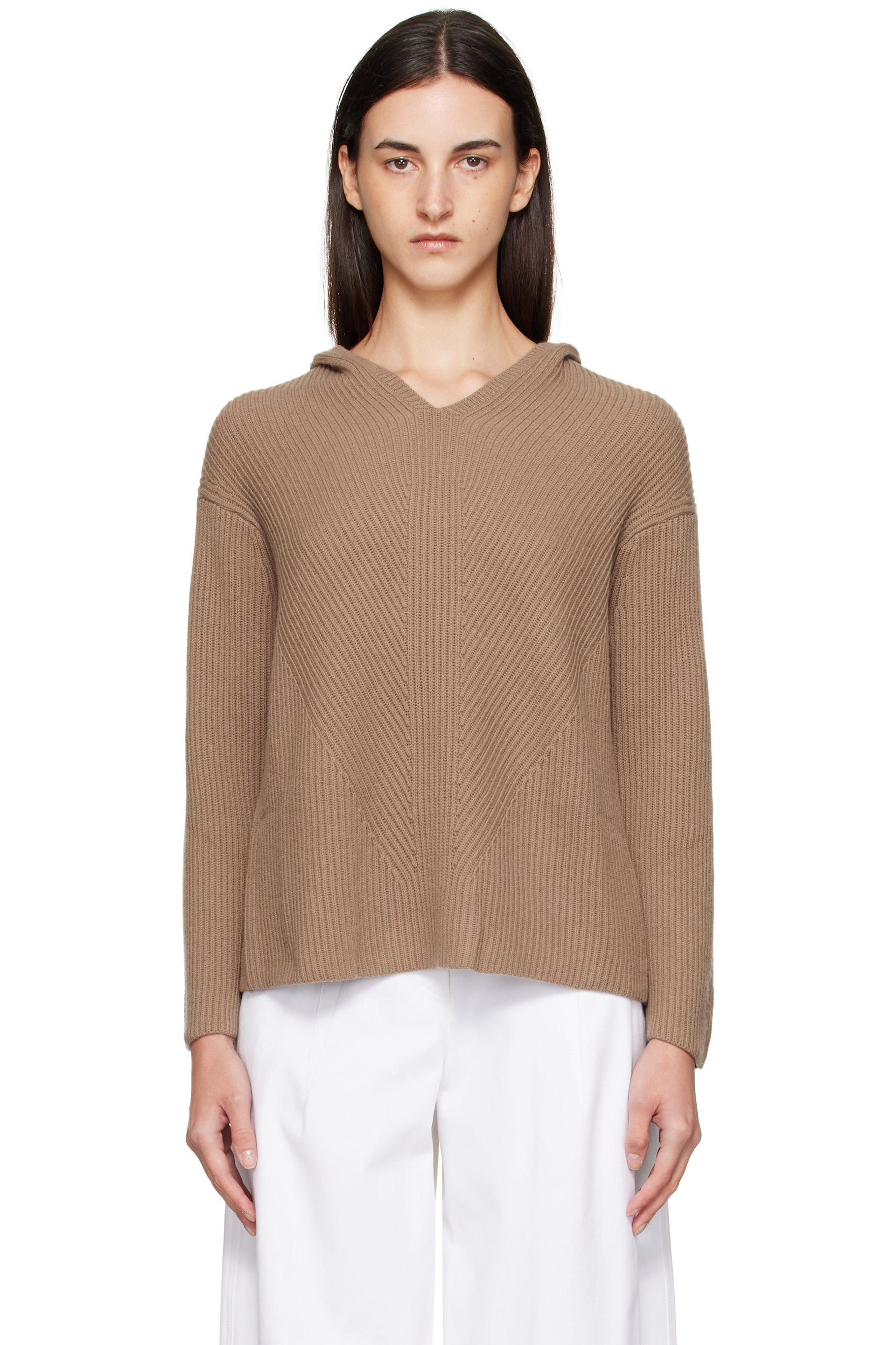 Max Mara - Pull à capuche Falcone beige