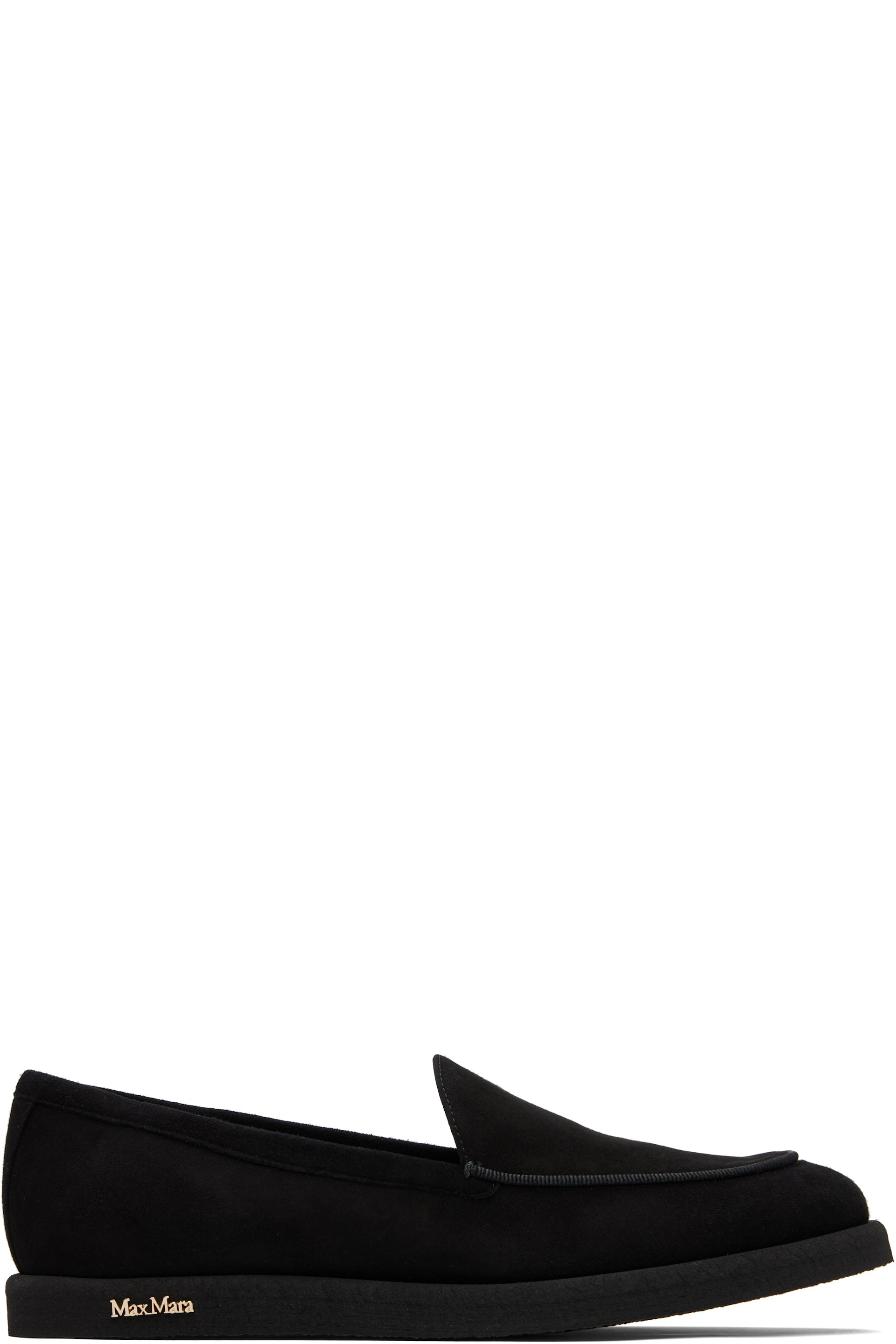 Max Mara - Flâneurs noirs en suède à bout de style mocassin