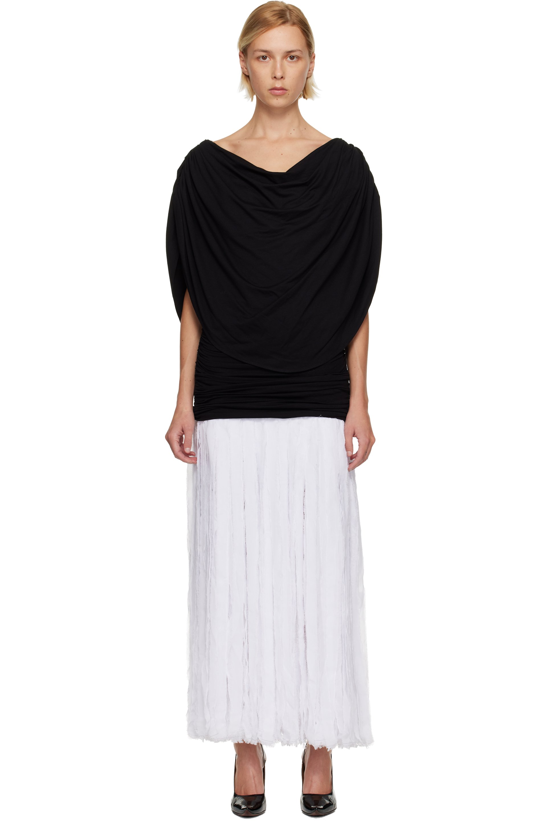 Nicklas Skovgaard - Robe longue Laura noir et blanc