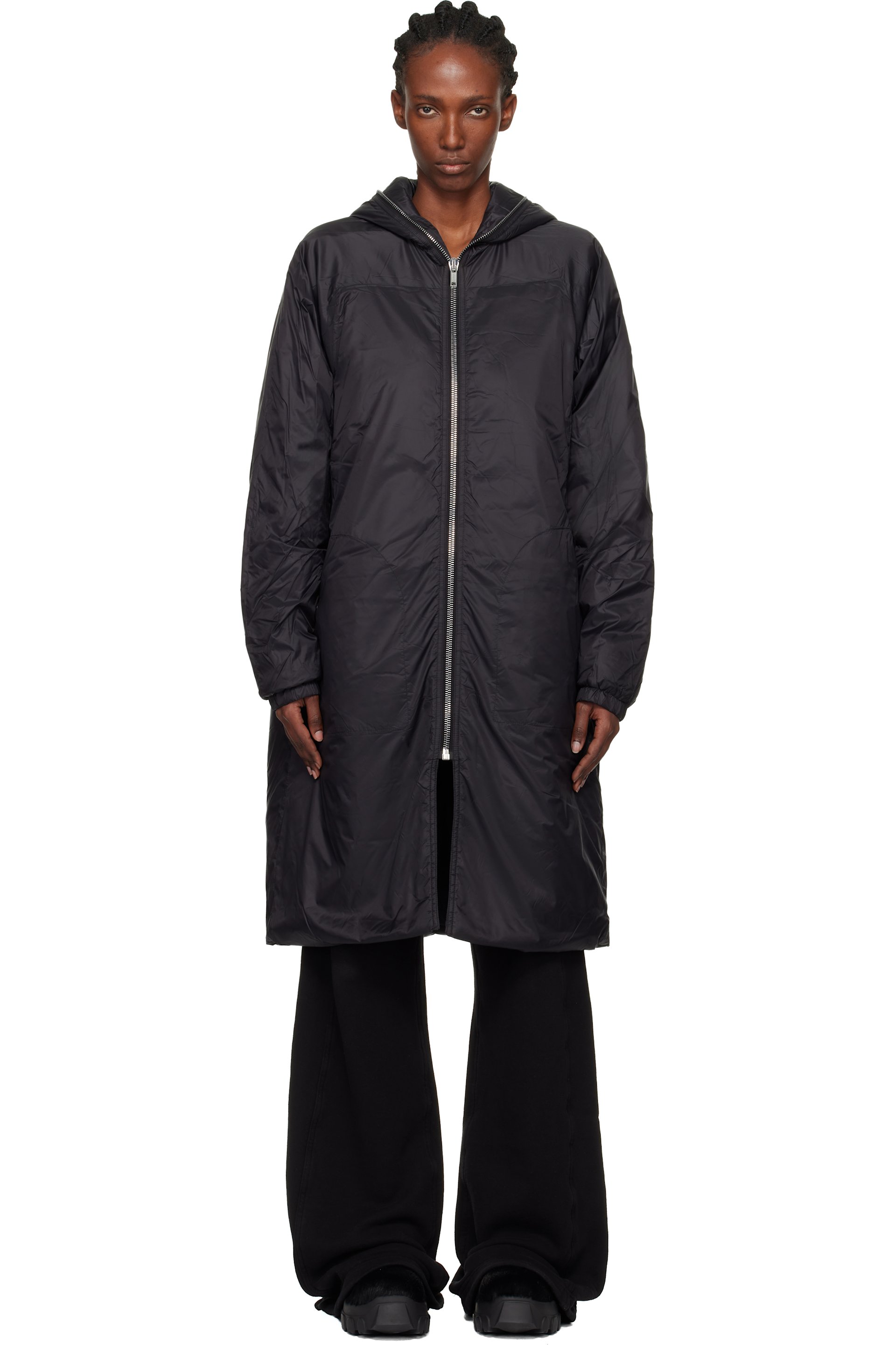 Rick Owens DRKSHDW: Black Concordians Sealed Windbreaker Coat | SSENSE