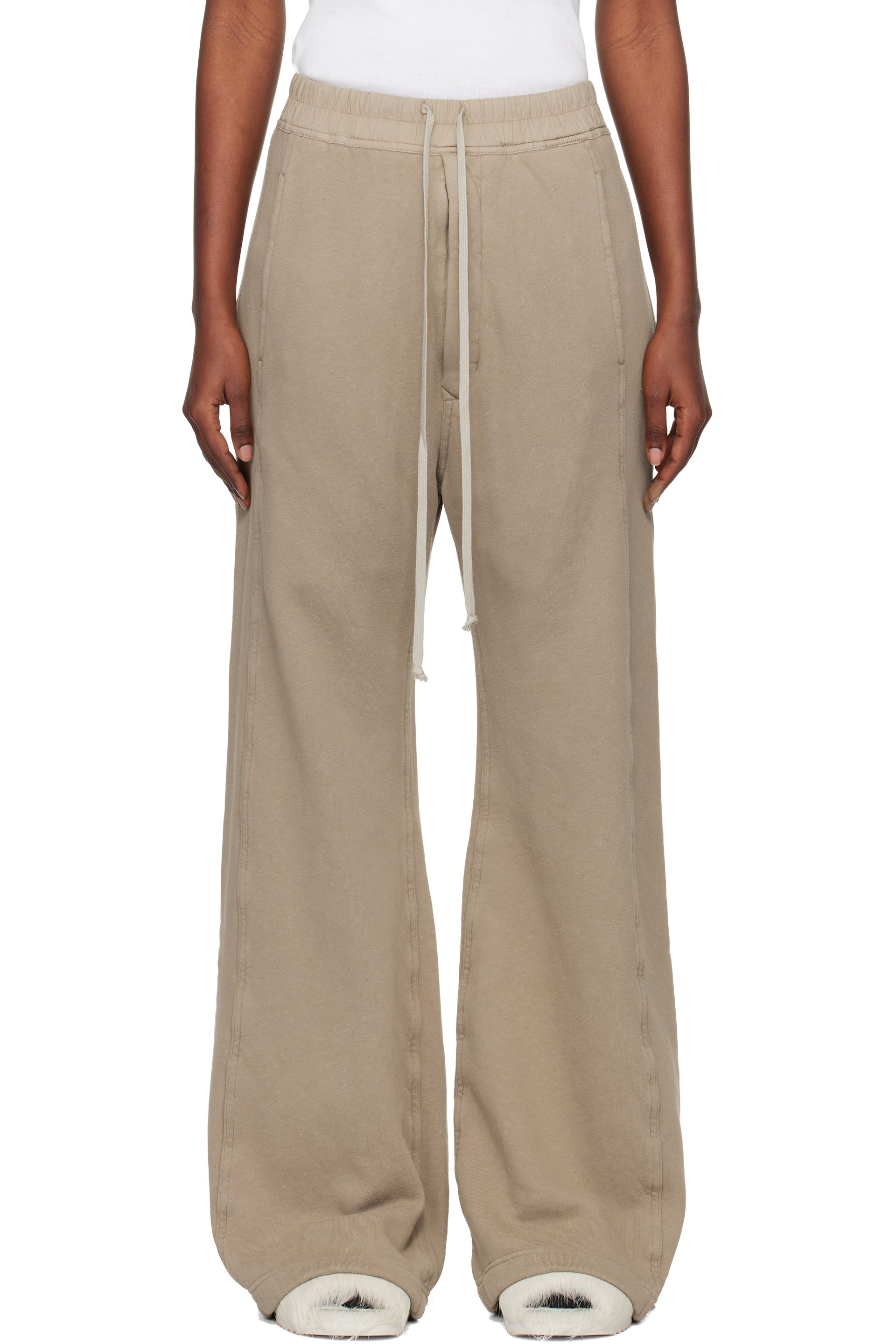 Rick Owens DRKSHDW - Pantalon de survêtement taupe à boutons-pression - Concordians