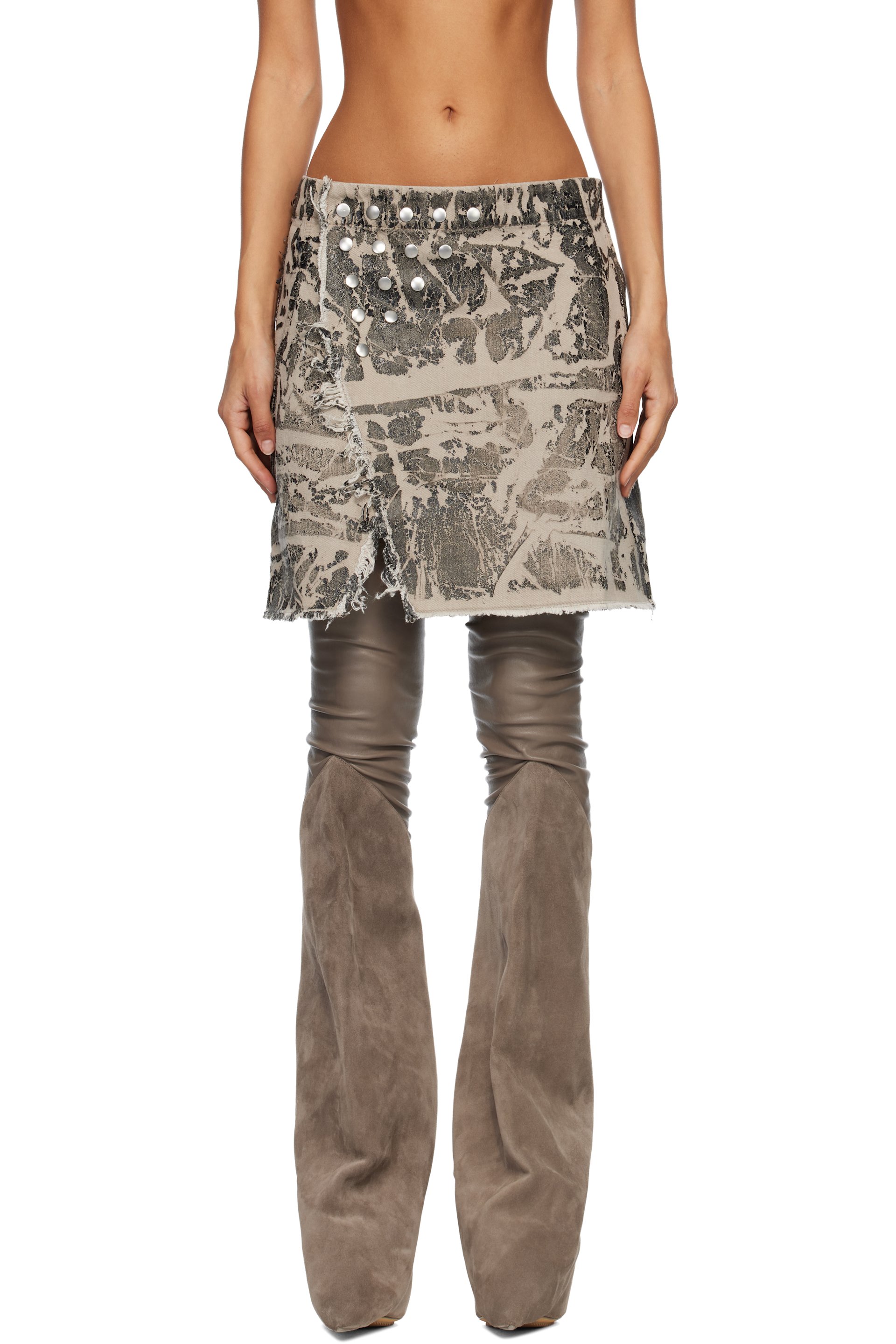 Rick Owens DRKSHDW - Minijupe Sisysnap noire en denim - Concordians