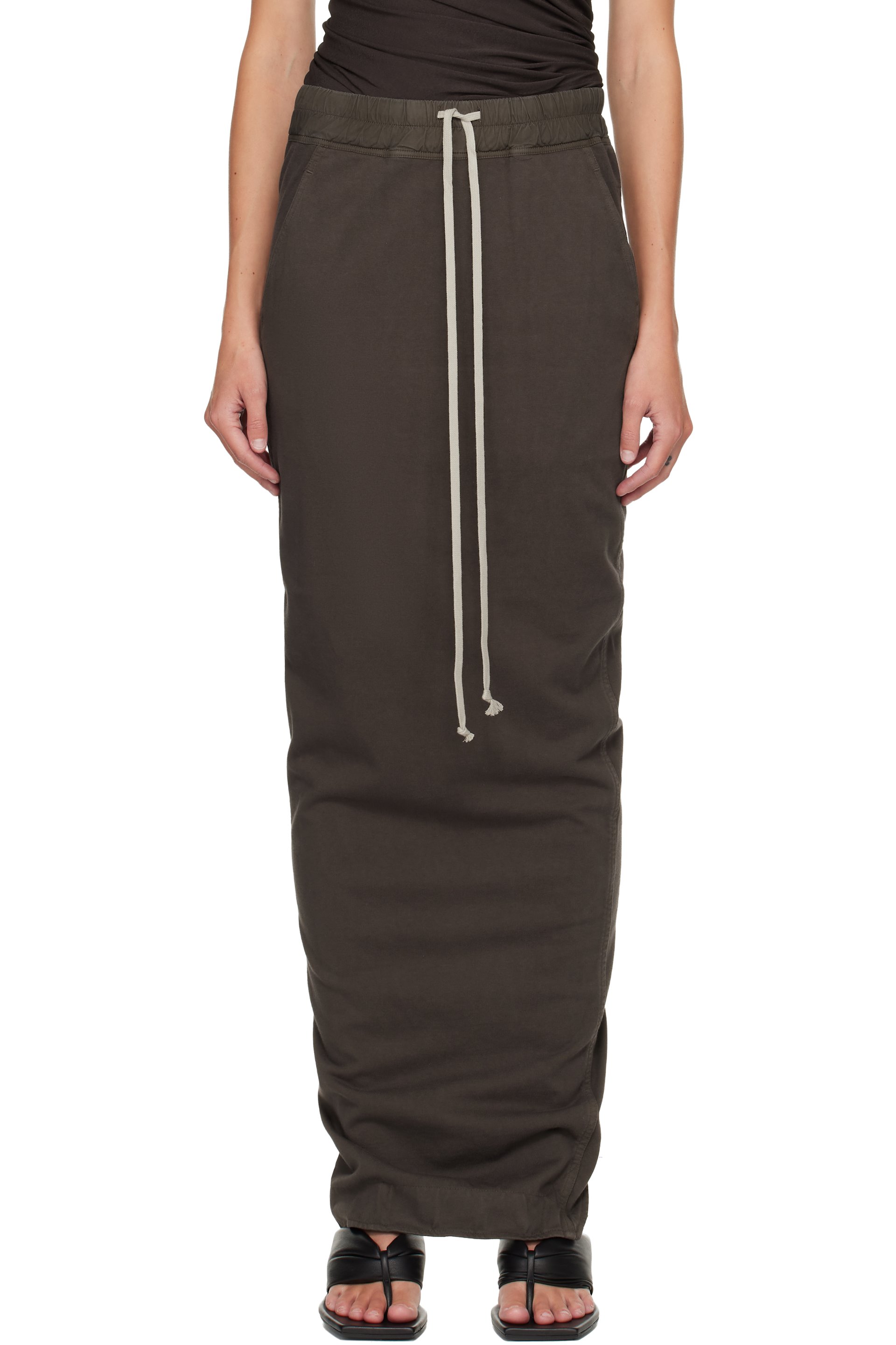 Rick Owens DRKSHDW - Jupe colonne longue à enfiler grise - Concordians