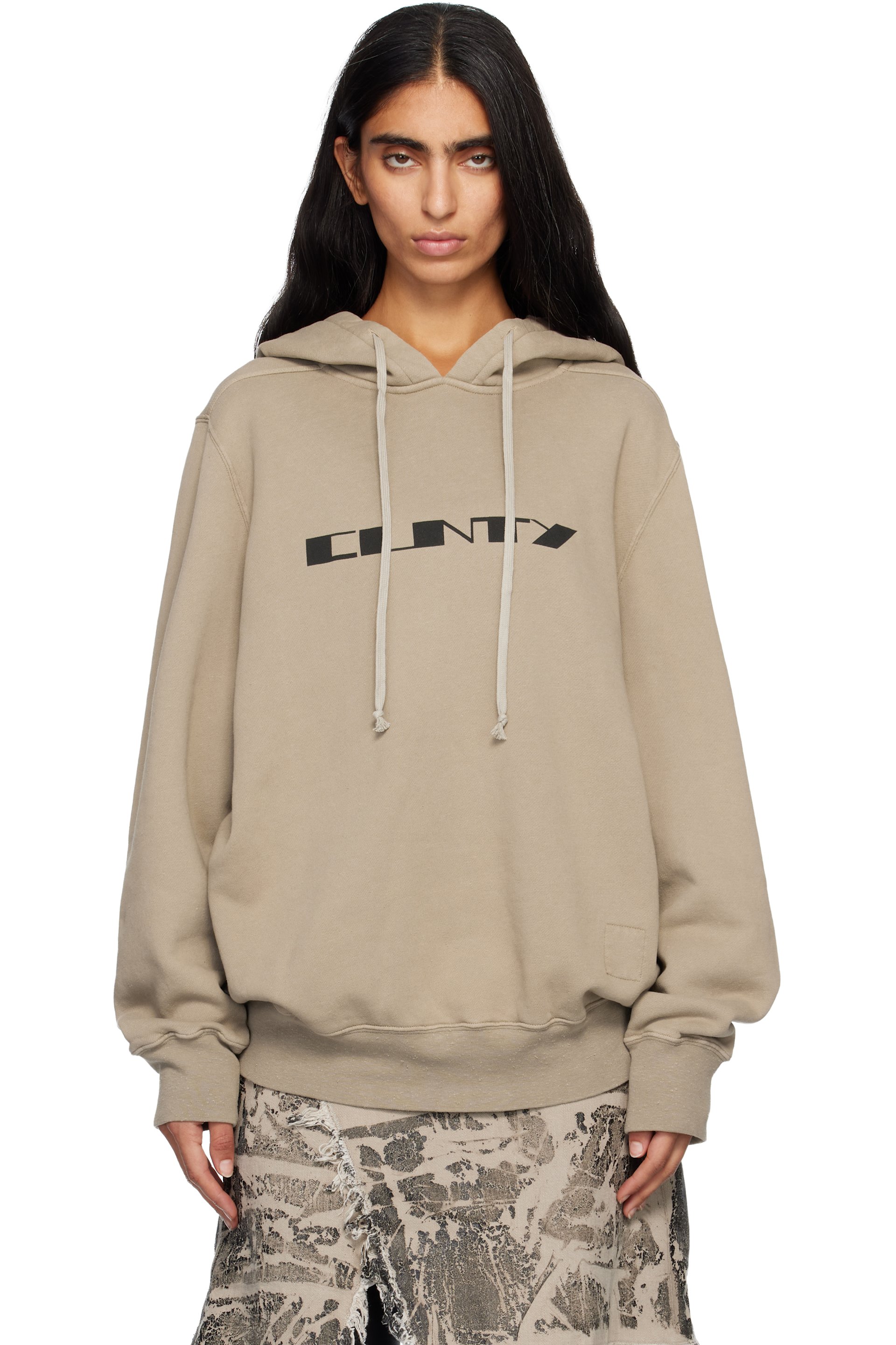 Rick Owens DRKSHDW - Pull à capuche surdimensionné taupe - Concordians