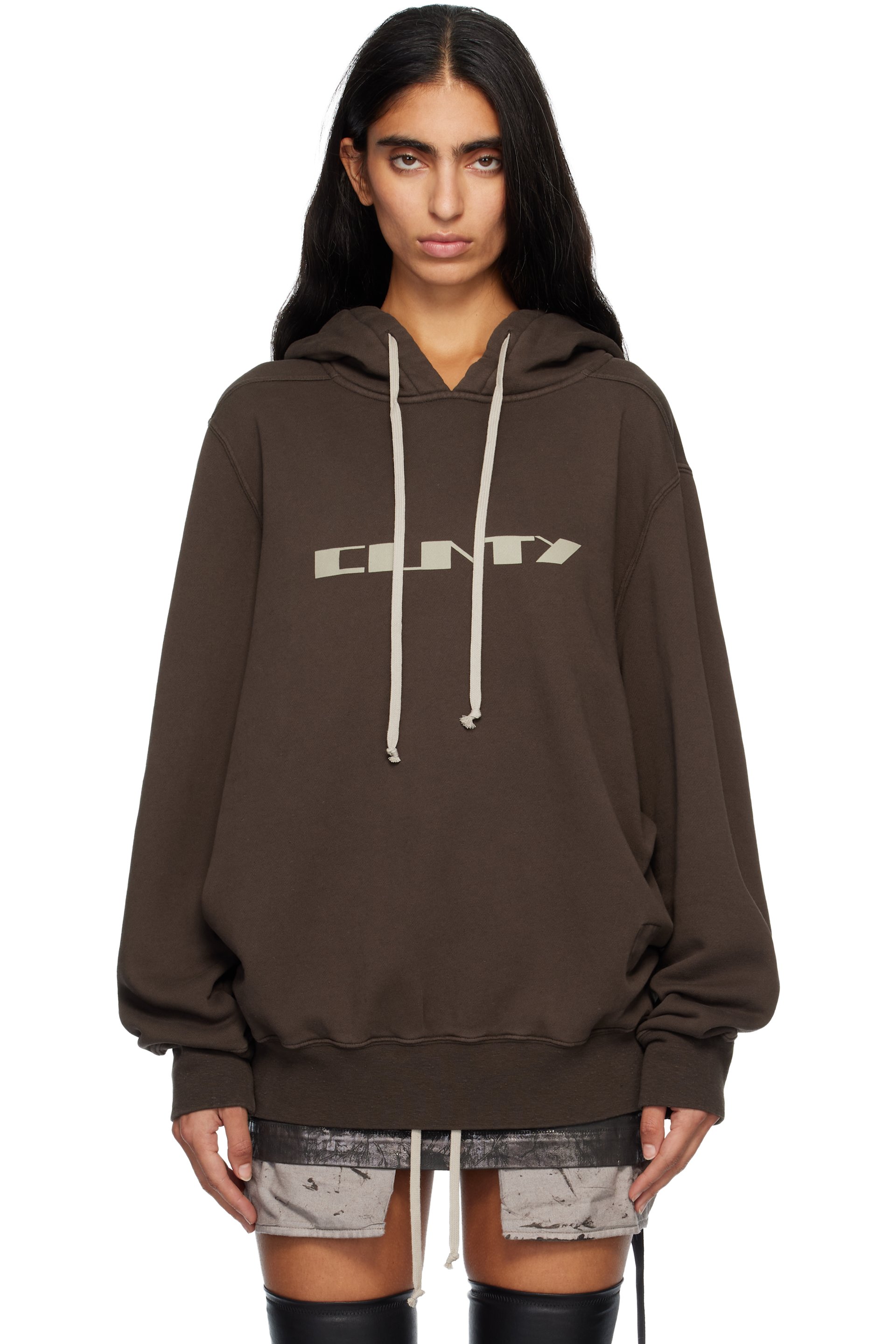 Rick Owens DRKSHDW - Pull à capuche surdimensionné gris - Concordians