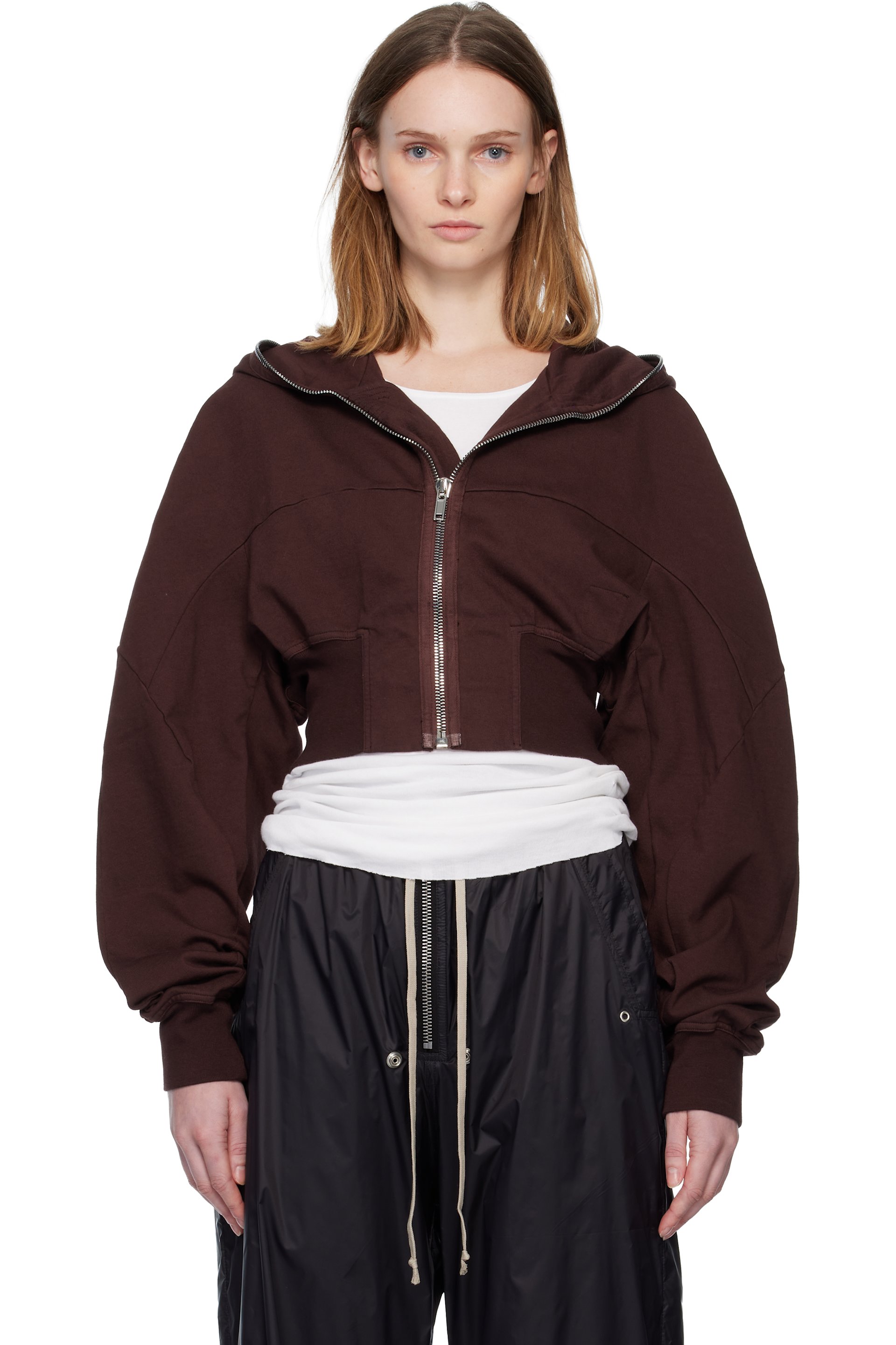 Rick Owens DRKSHDW - Pull à capuche Collage bourgogne - Concordians