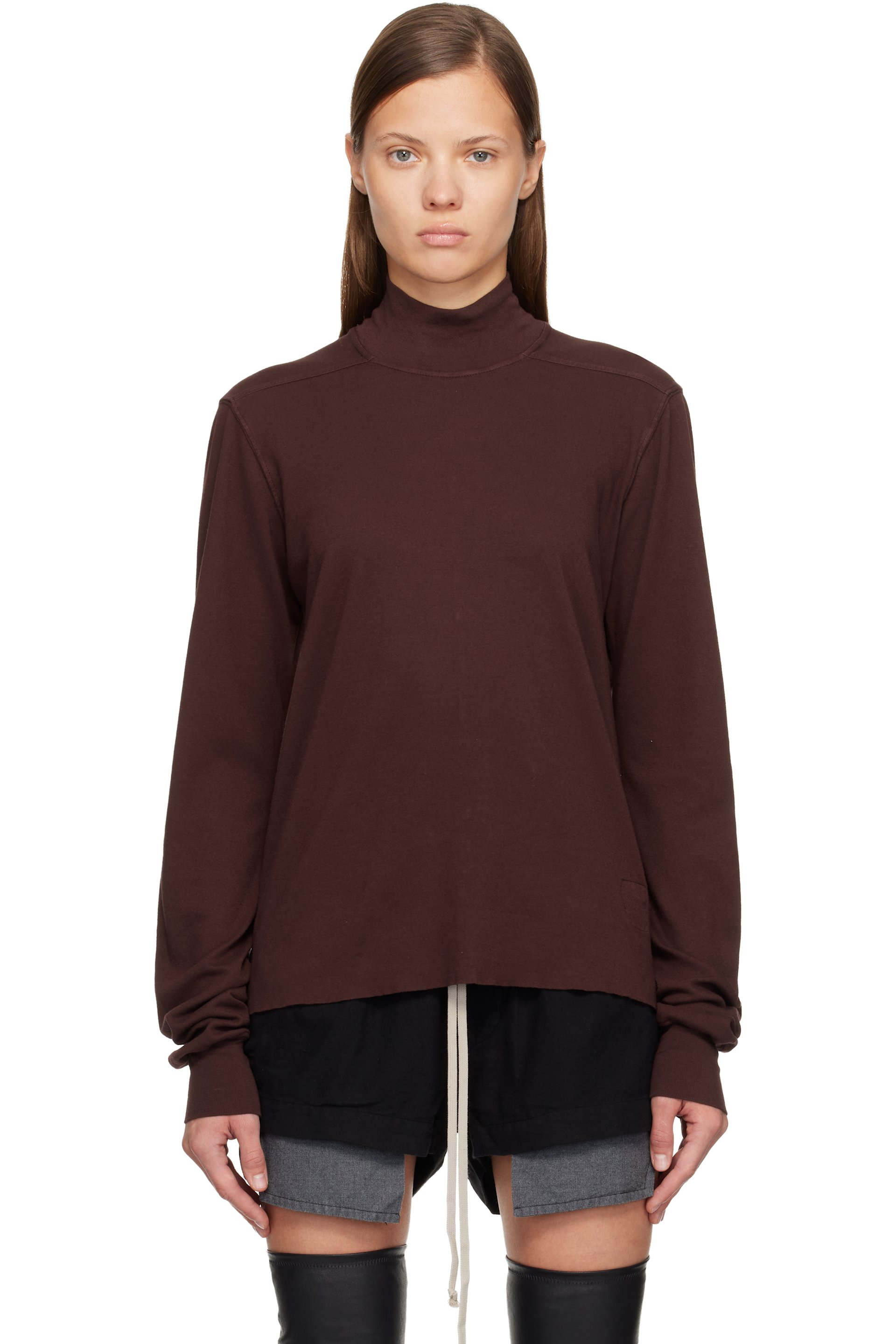 Rick Owens DRKSHDW - Burgundy Concordians Headon Dbl Turtleneck