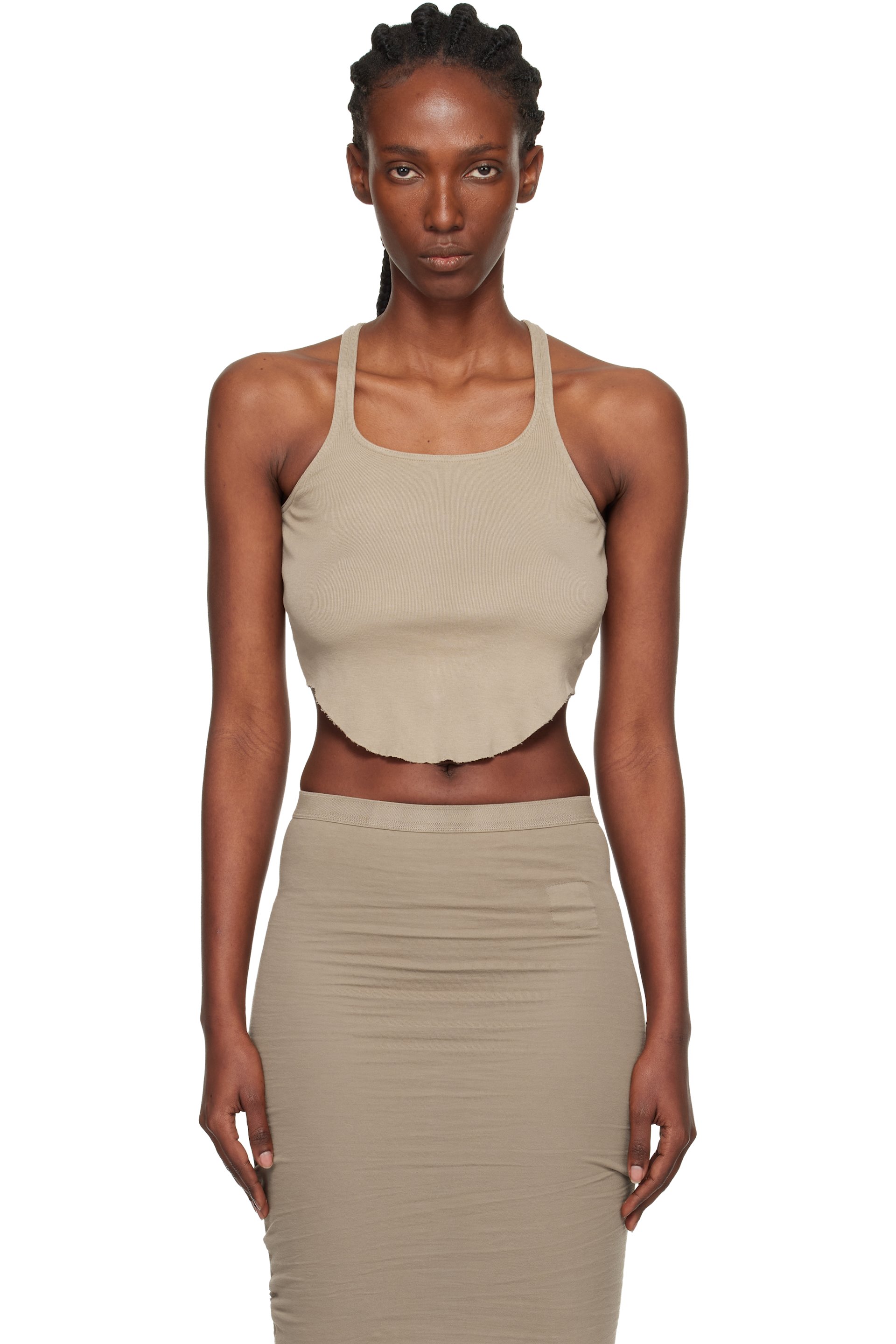 Rick Owens DRKSHDW - Débardeur taupe en jersey côtelé - Concordians
