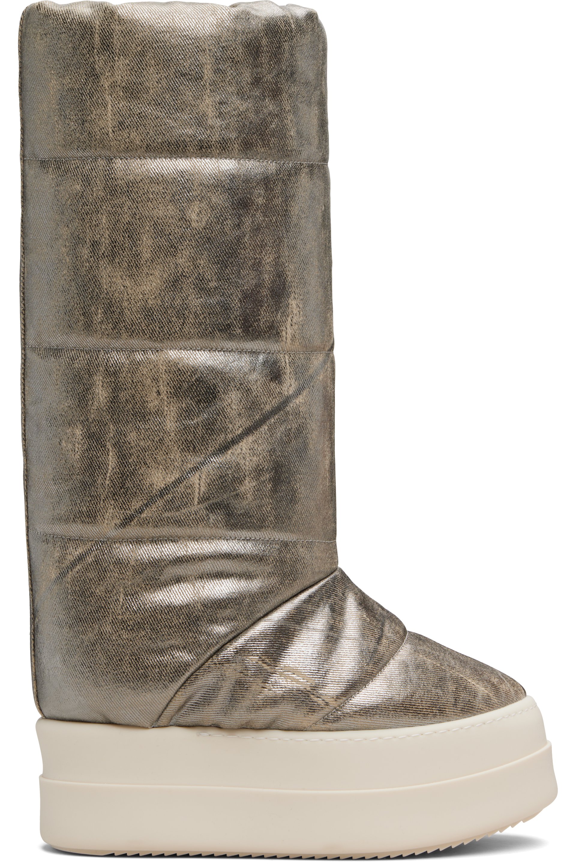 Rick Owens DRKSHDW - Bottes hautes Lunar argentées à plateforme Mega Bumper - Concordians