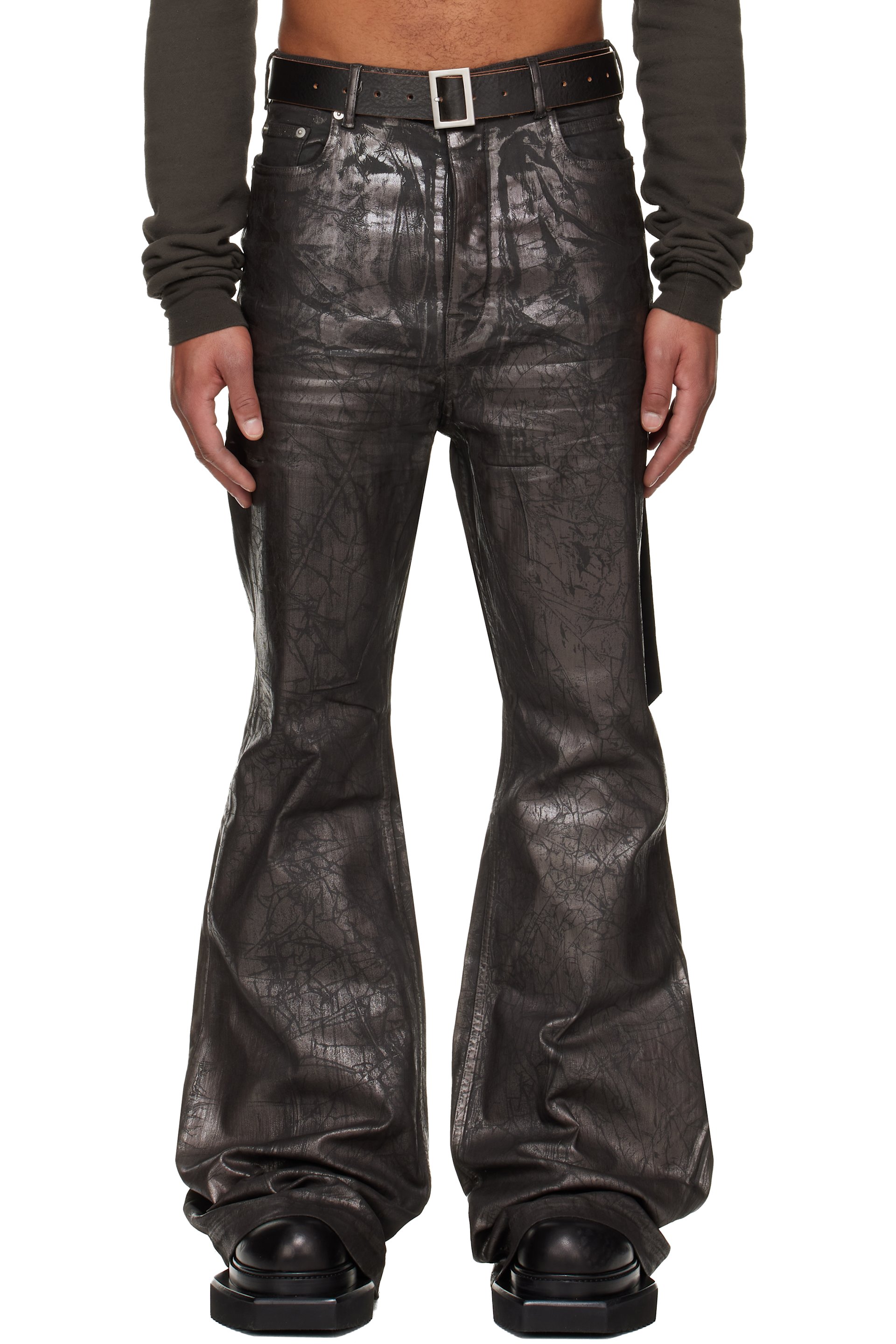 Gray Concordians Bolan Bootcut Jeans by Rick Owens DRKSHDW on Sale