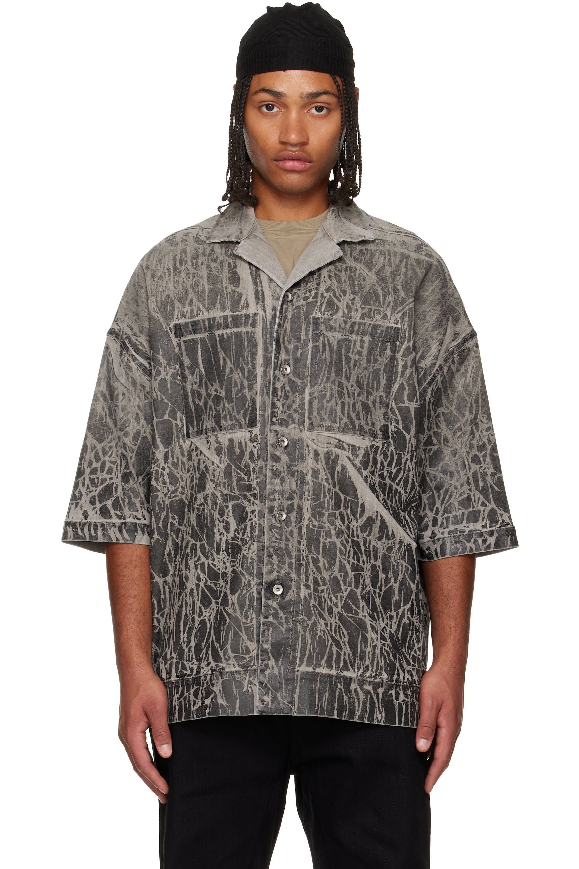 Rick Owens Drkshdw - 블랙 콘코르디안 매그넘 토미 데님 셔츠
