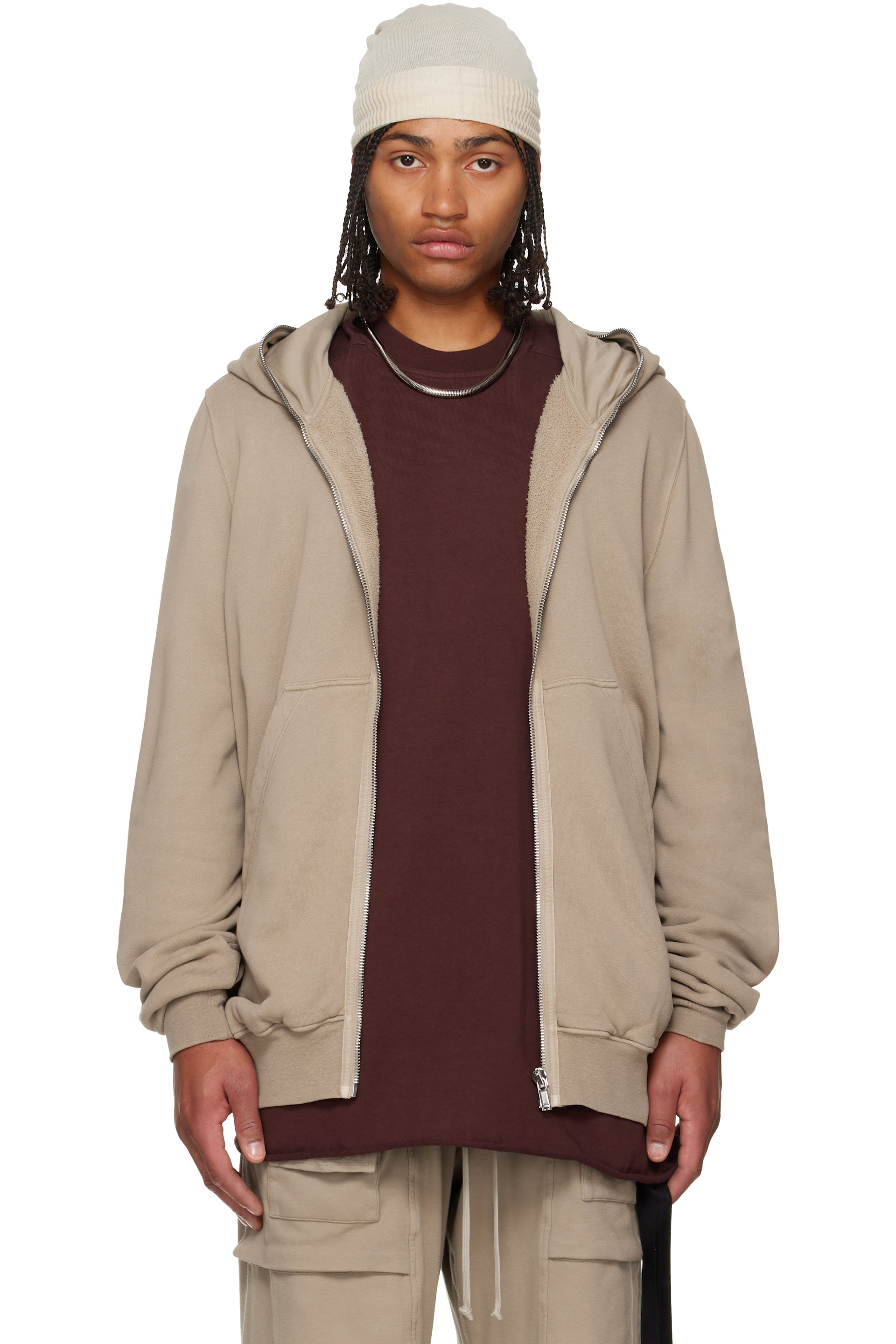 Rick Owens DRKSHDW - Pull à capuche surdimensionné taupe - Concordians