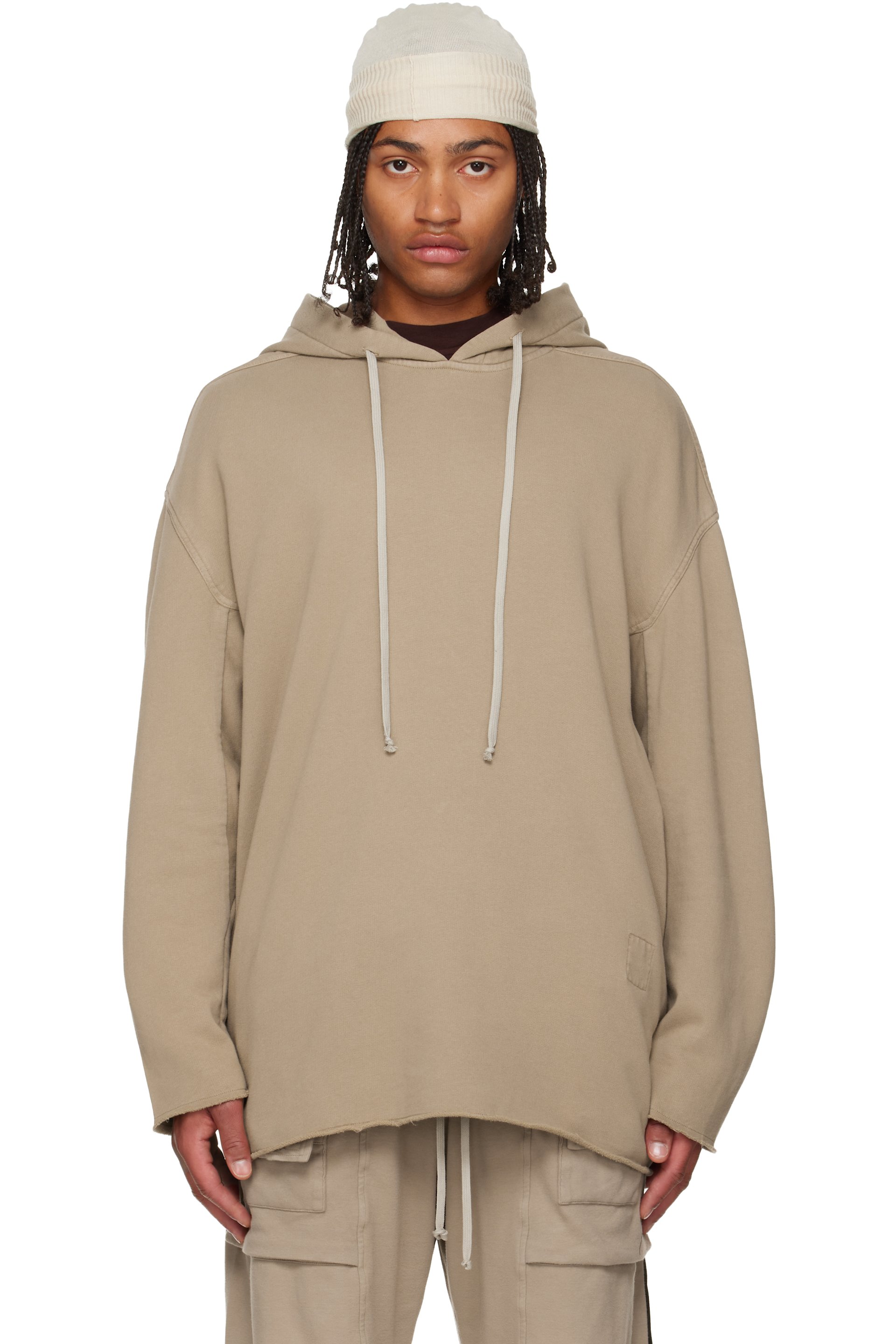 Rick Owens DRKSHDW - Pull à capuche Peter taupe - Concordians
