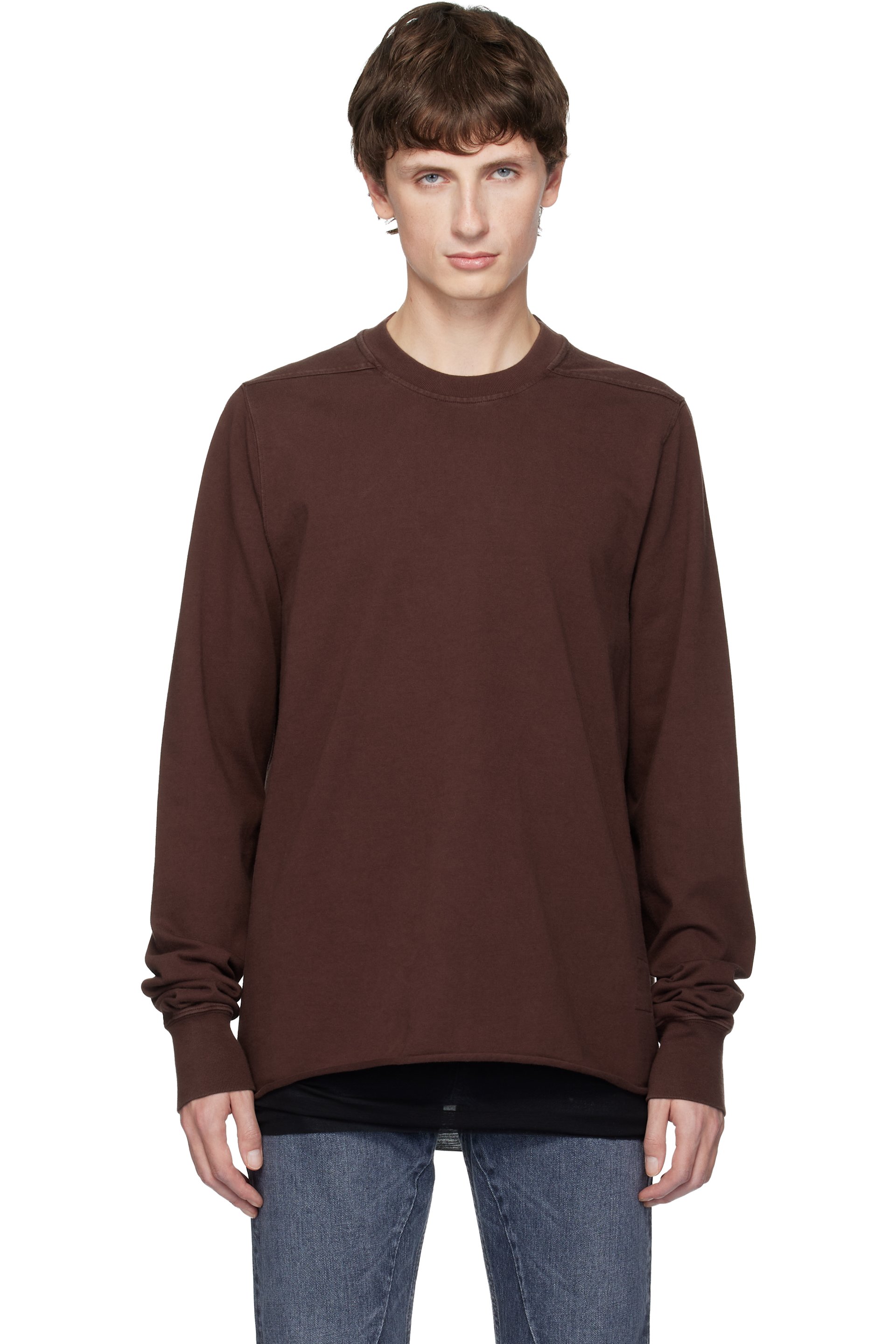 Rick Owens DRKSHDW - Pull molletonné bourgogne à col ras du cou - Concordians