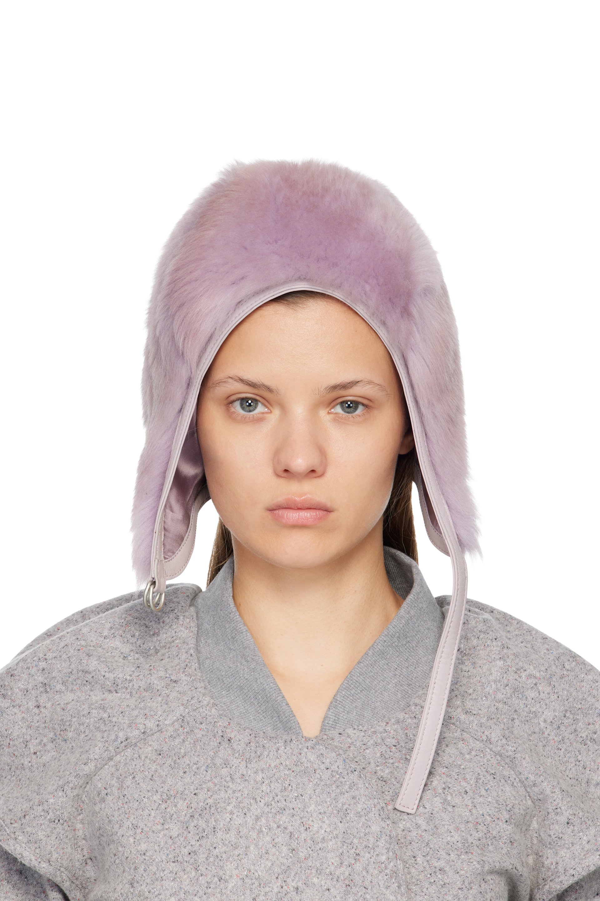 Acne Studios - Chapeau mauve en peau retournée