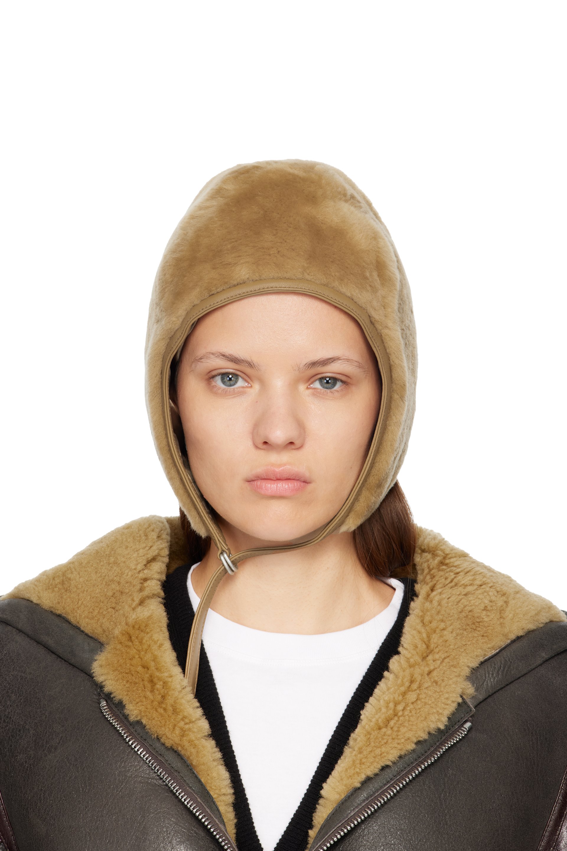 Acne Studios - Chapeau brun en peau retournée