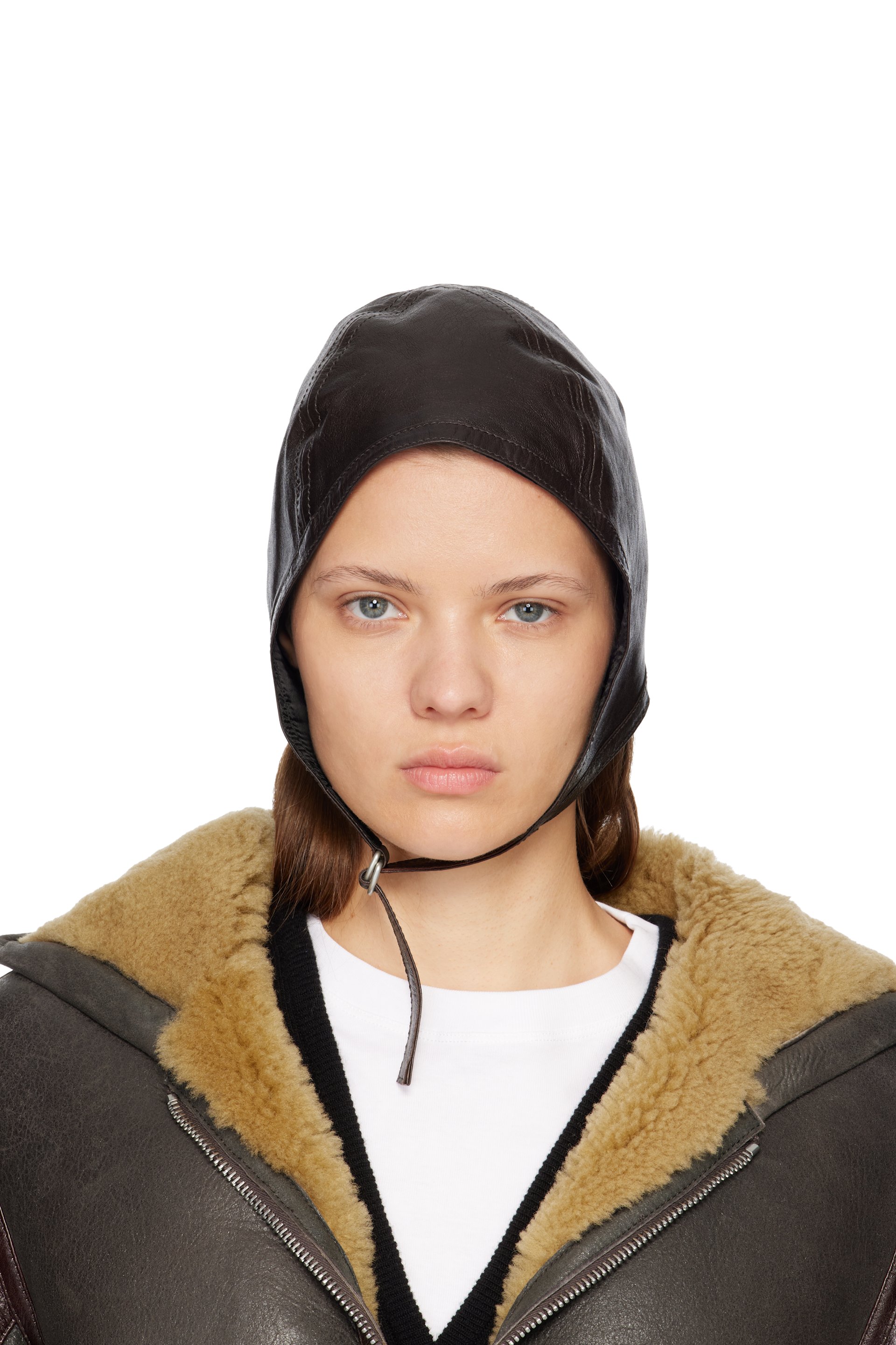 Acne Studios - Chapeau brun en cuir d'agneau