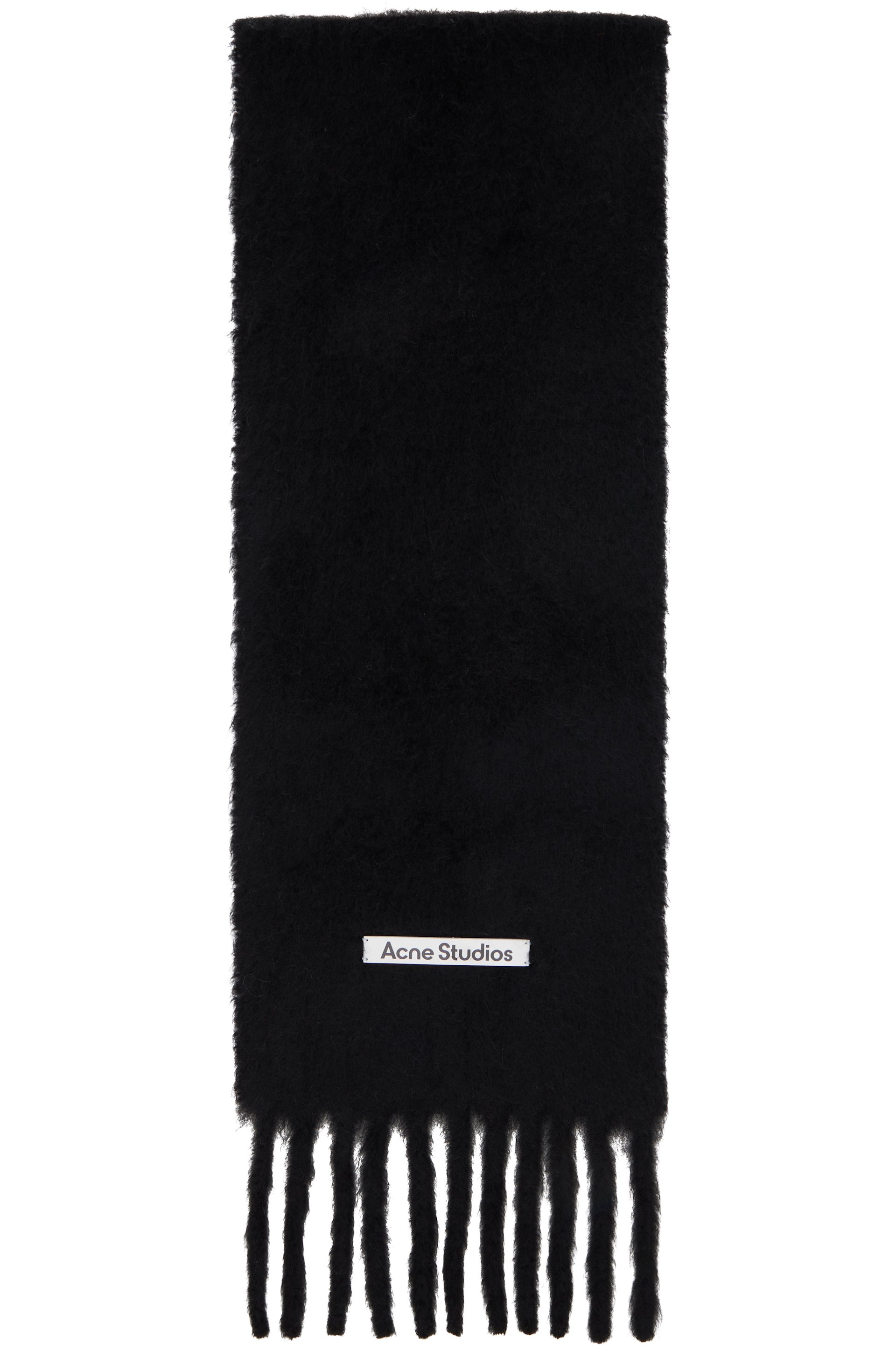 Acne Studios - Écharpe noire en mohair à logo