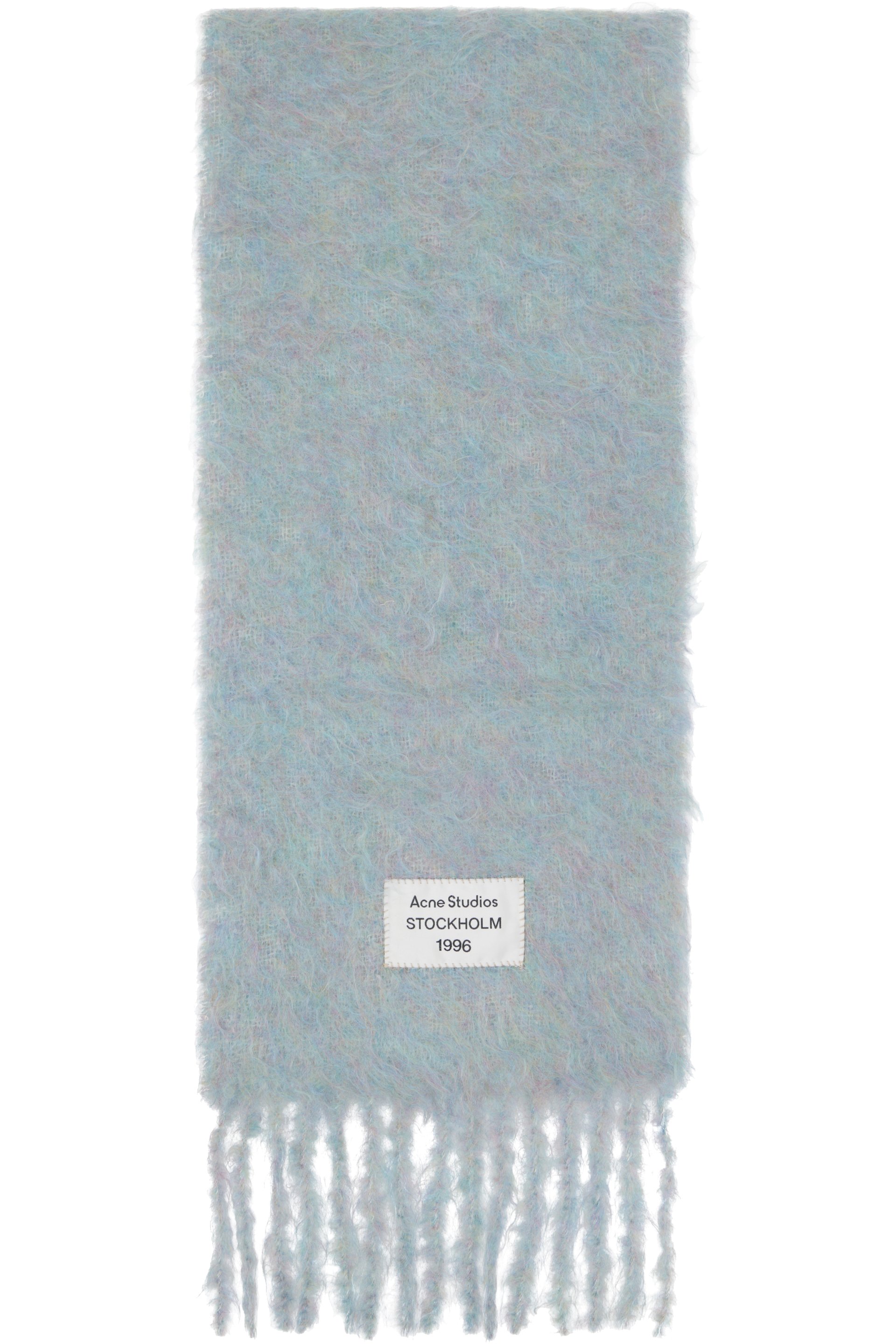 Acne Studios - Écharpe bleue en laine à logo