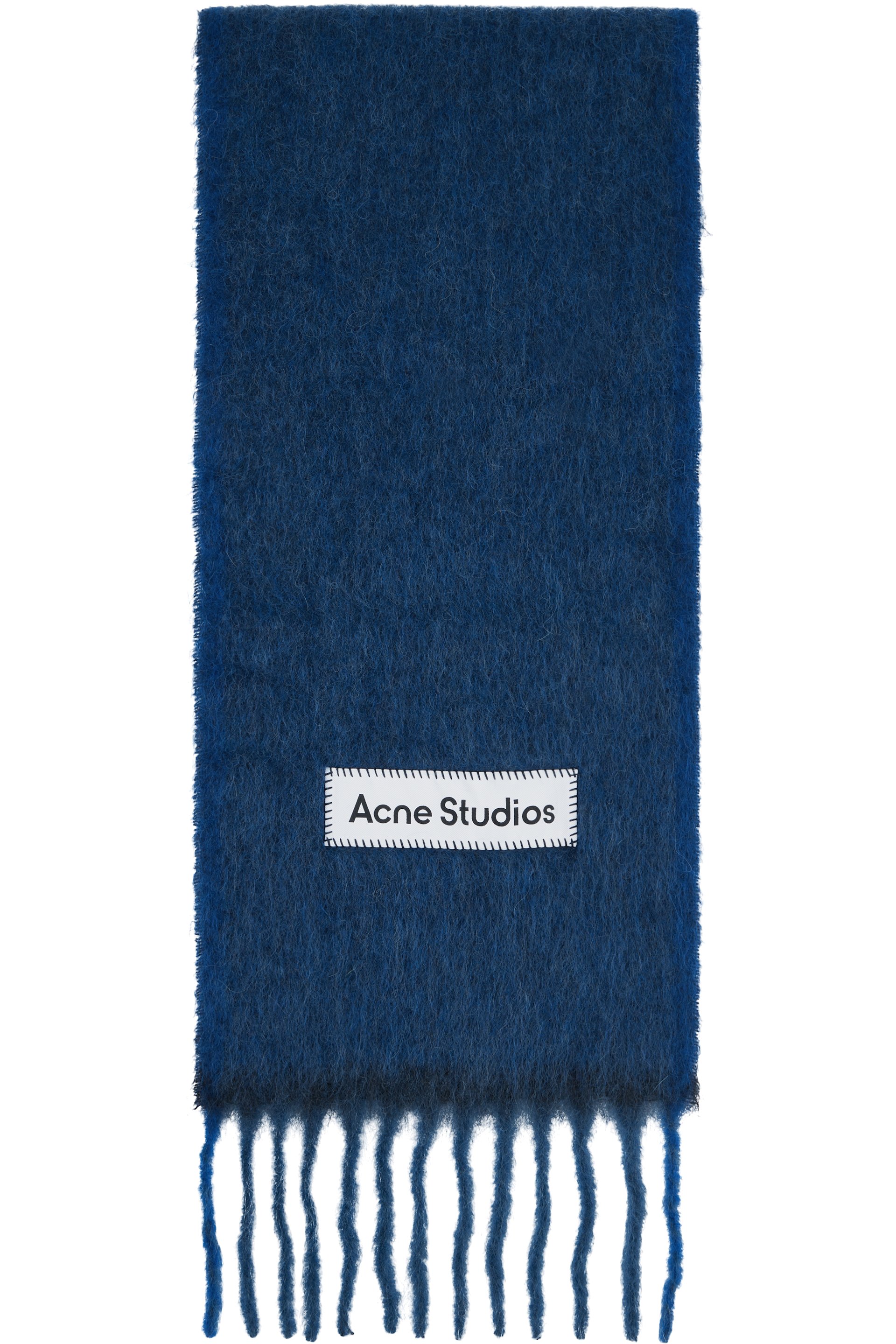 Acne Studios - Écharpe étroite bleu marine en laine et mohair