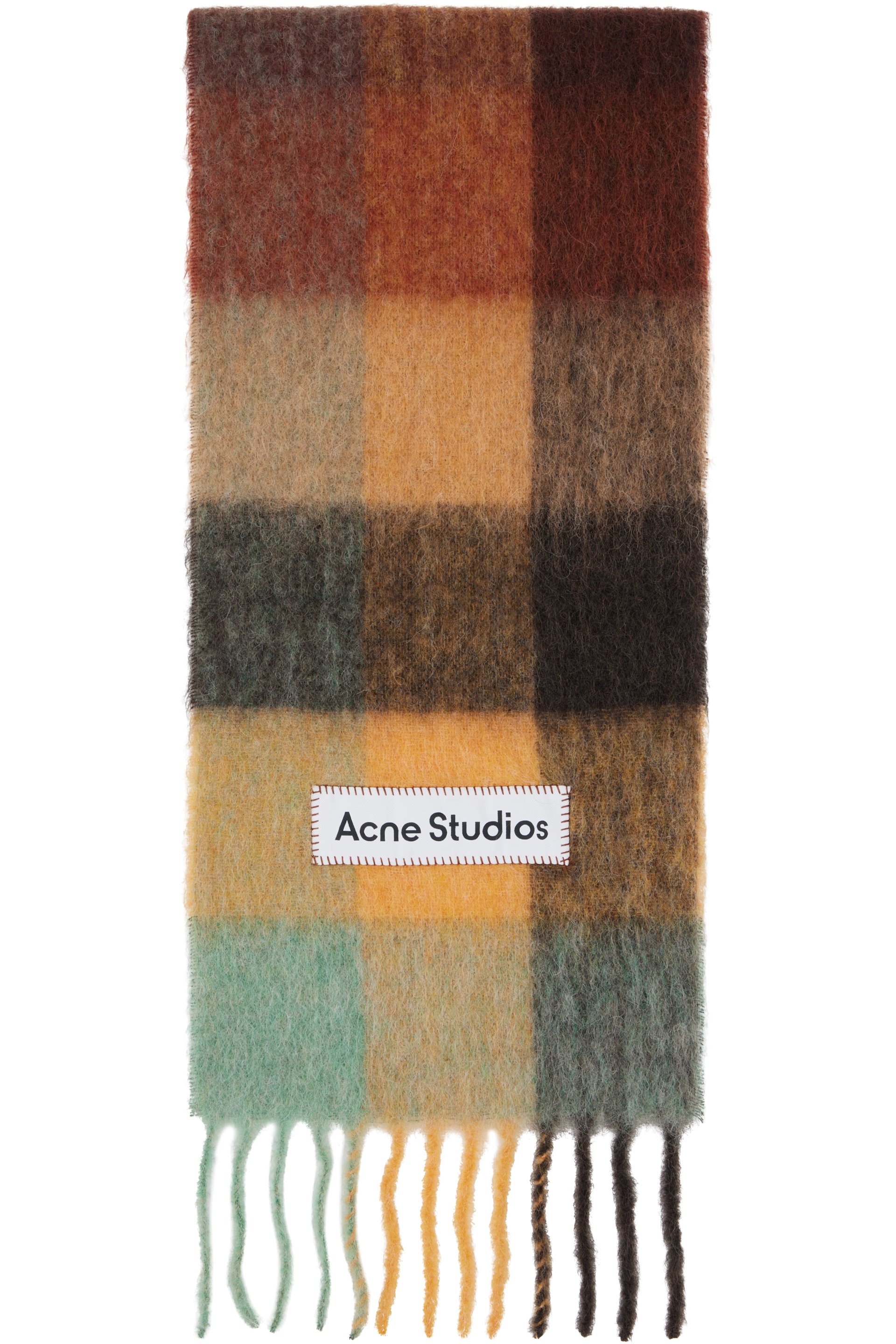 Multicolor Mohair Checked Scarf by Acne Studios on Sale