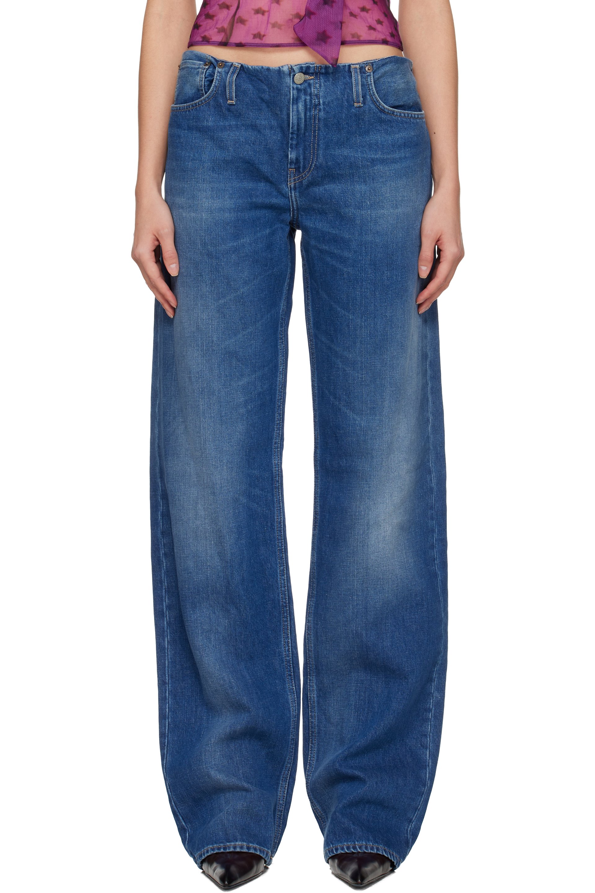 Acne Studios - Pantalon bleu en denim