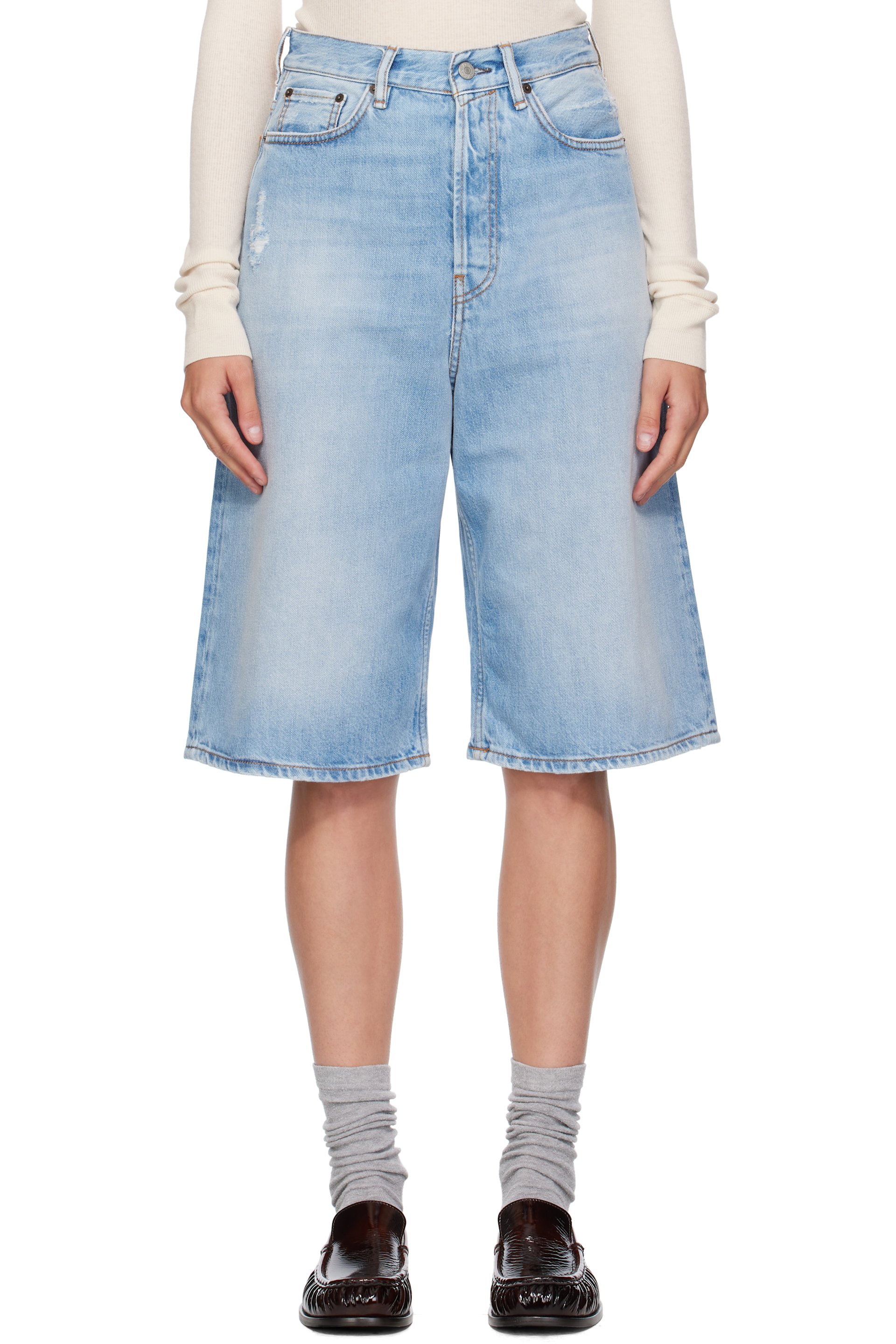 Acne Studios - Short décontracté bleu en denim