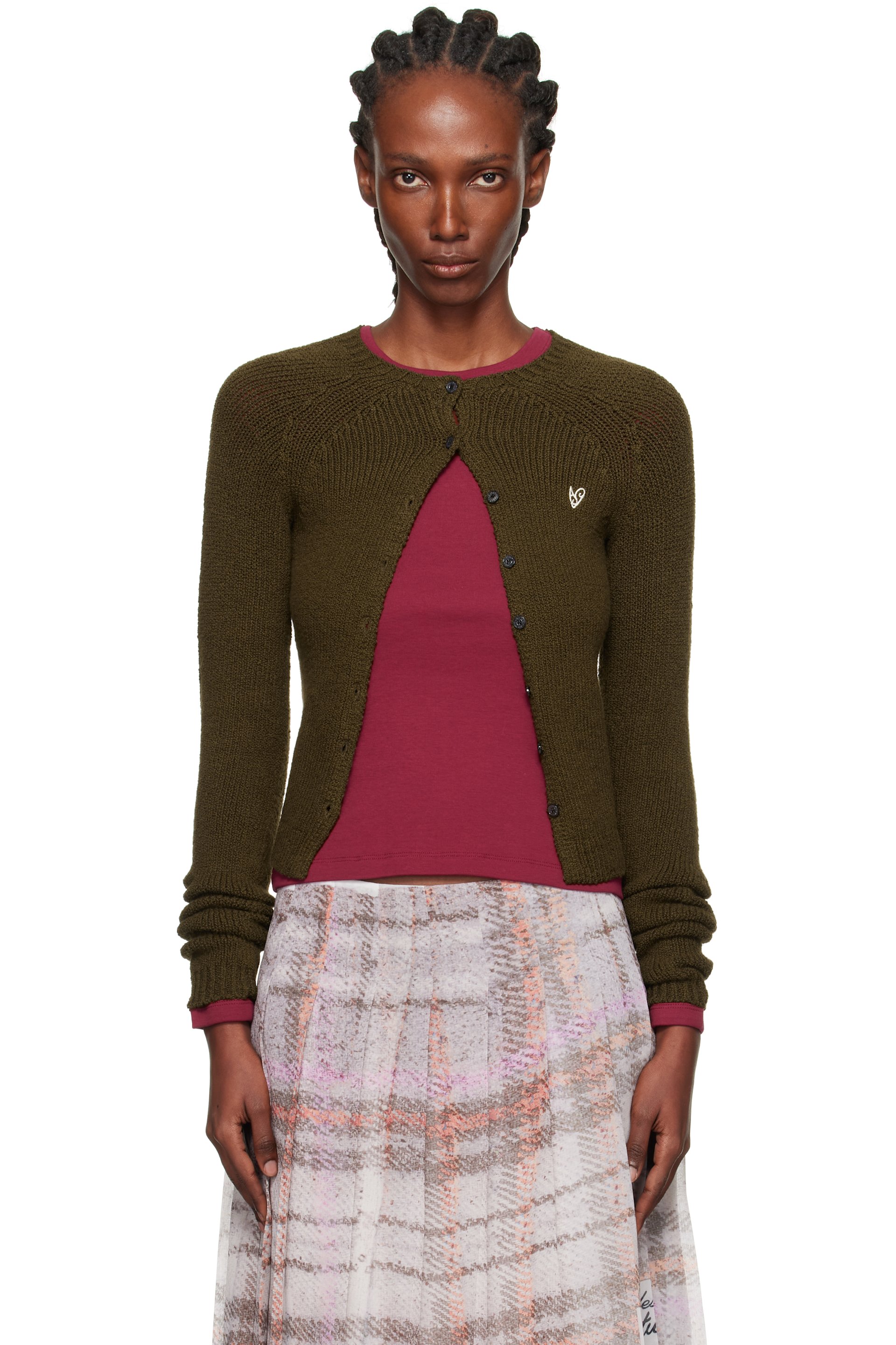 Acne Studios - Cardigan brun à boutons