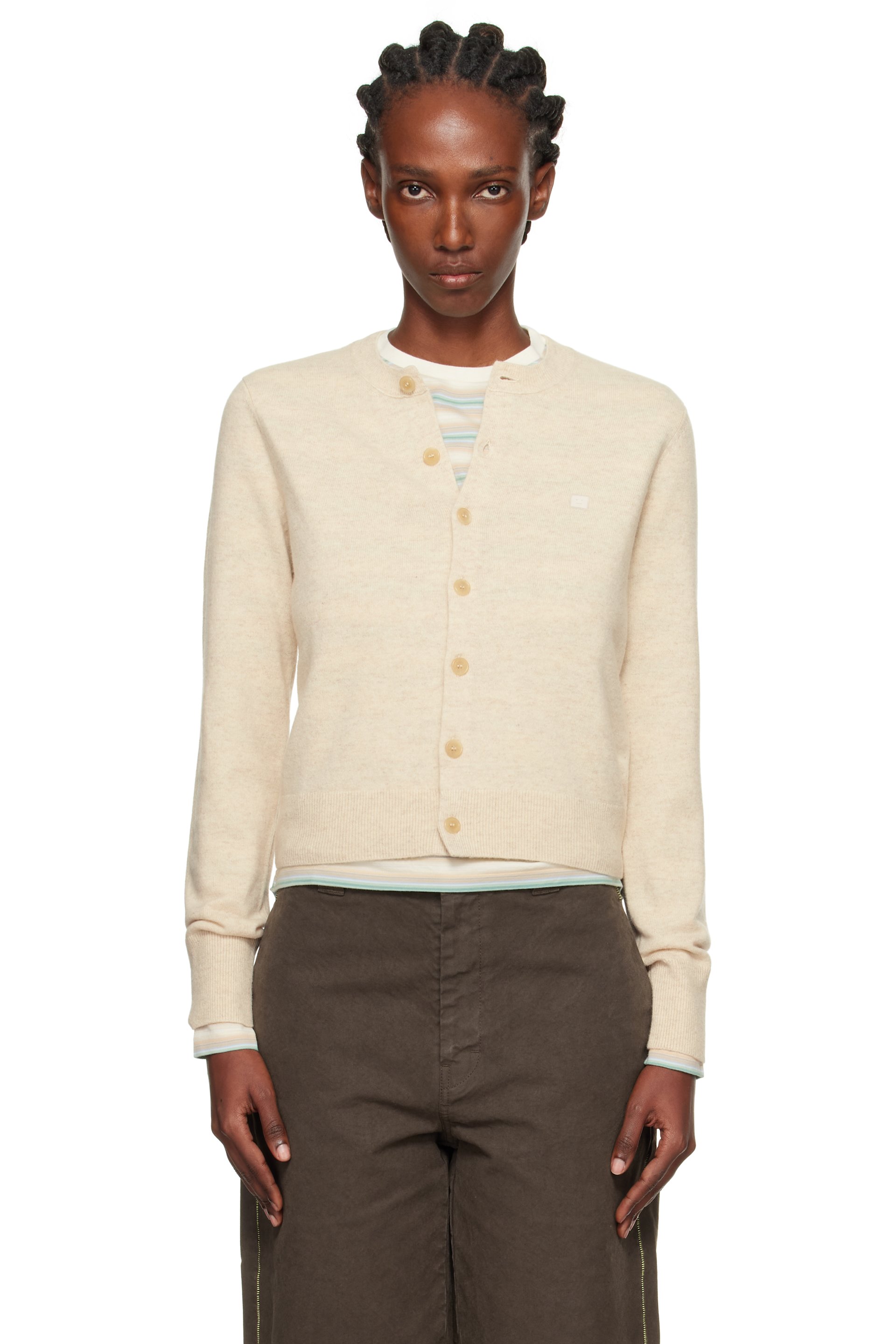 Acne Studios - Beige Yak Wool Fitted Cardigan