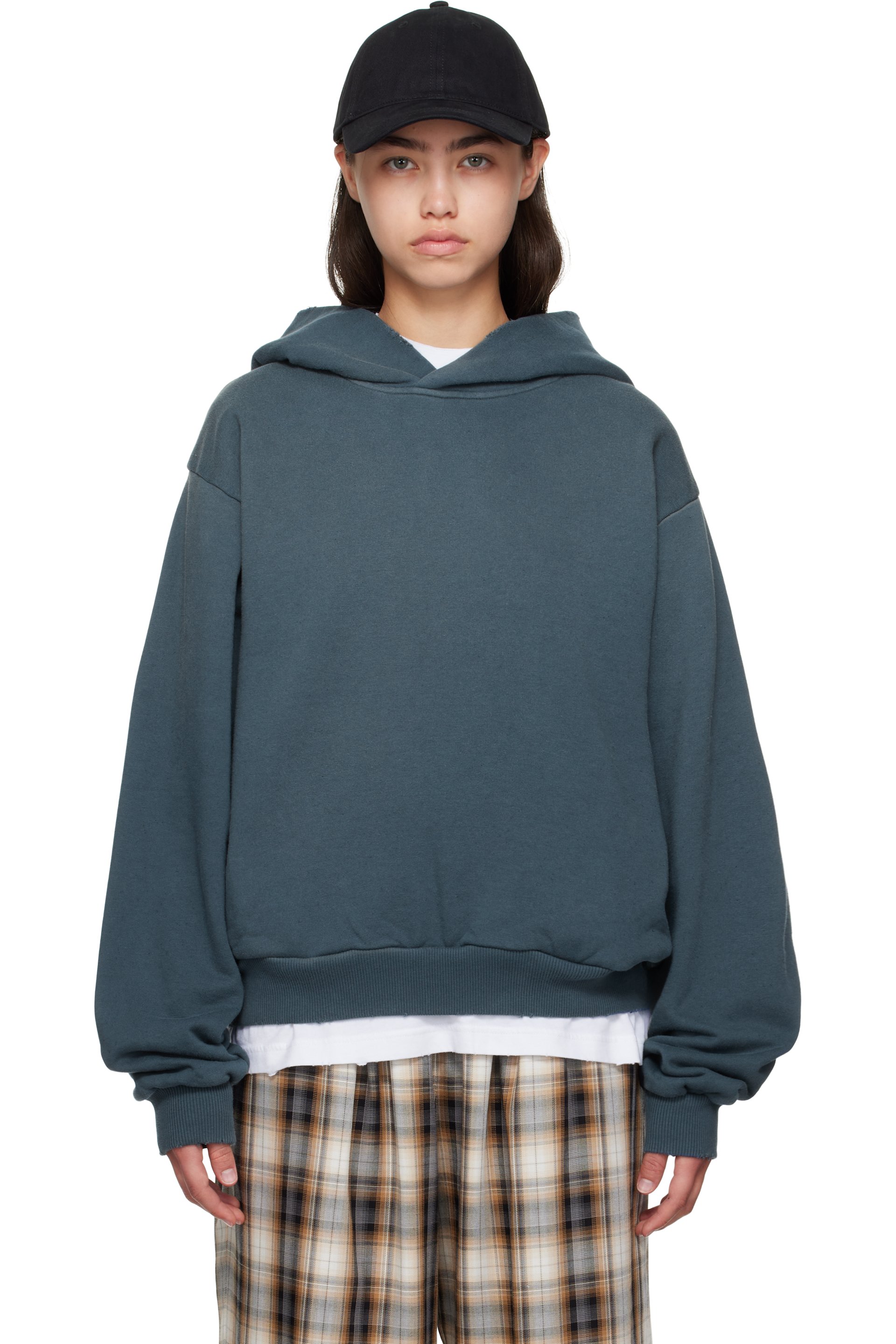 Acne Studios - Pull à capuche bleu à logo