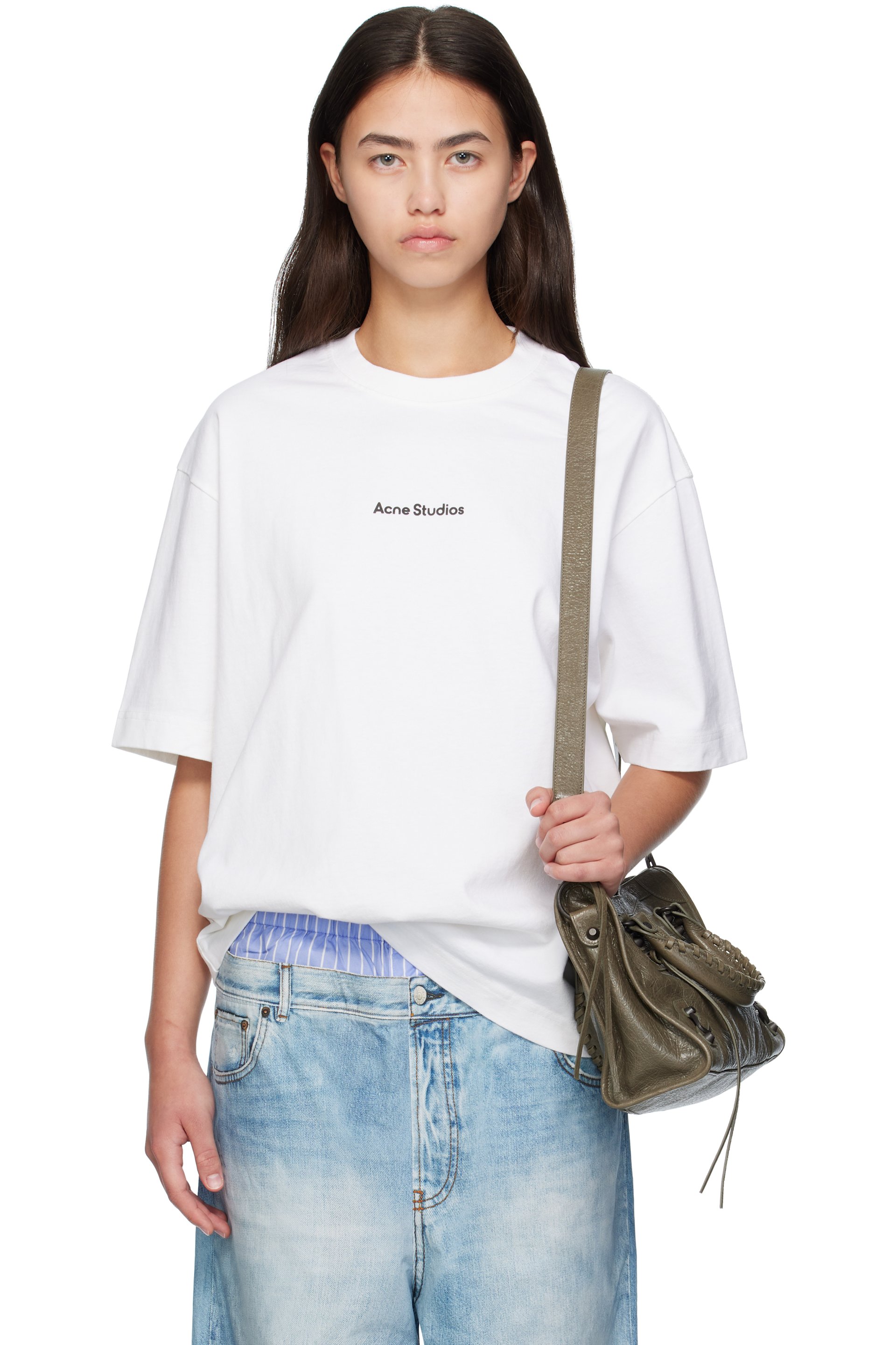 Acne Studios - T-shirt blanc à logo