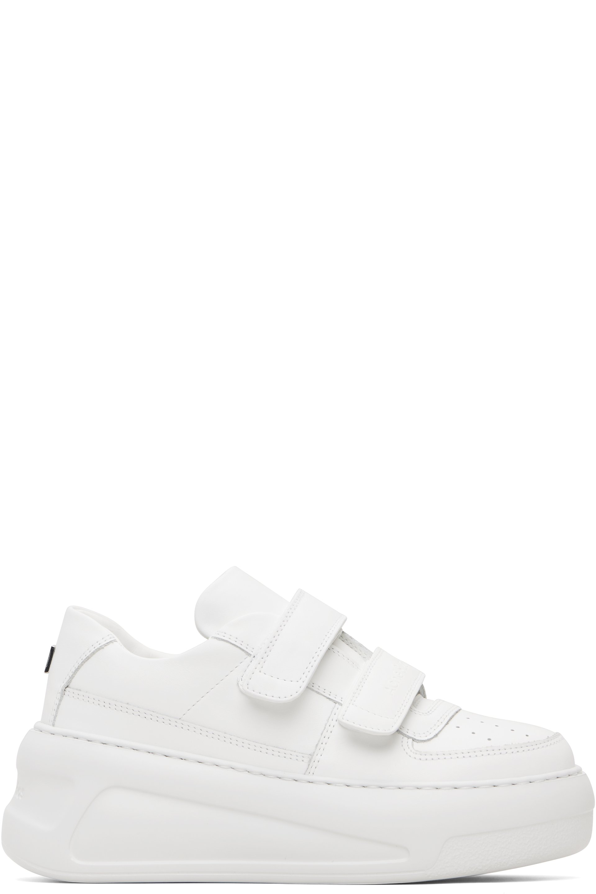 Acne Studios - Baskets blanches à plateforme et à brides à Velcro