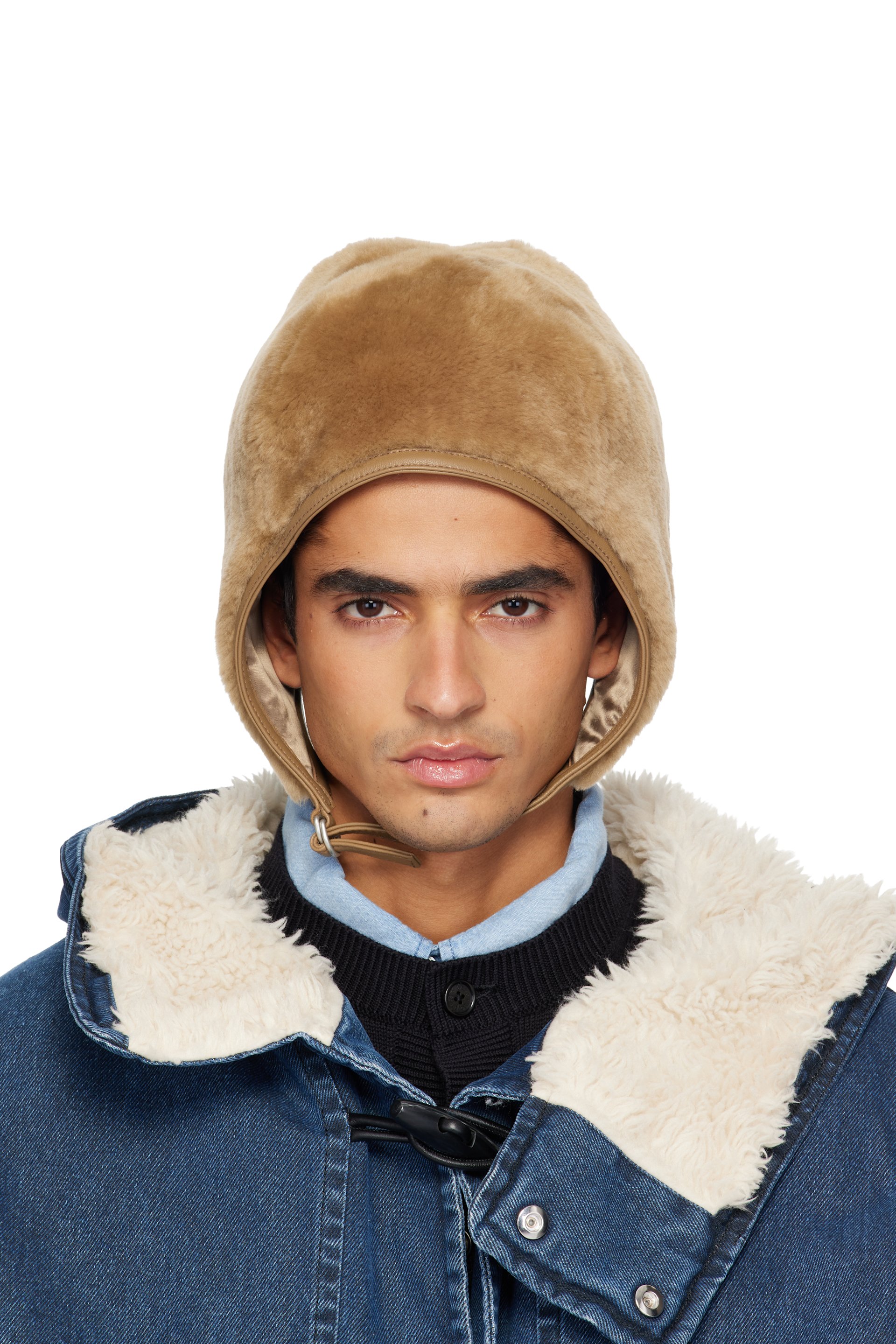 Acne Studios - Chapeau brun en peau retournée