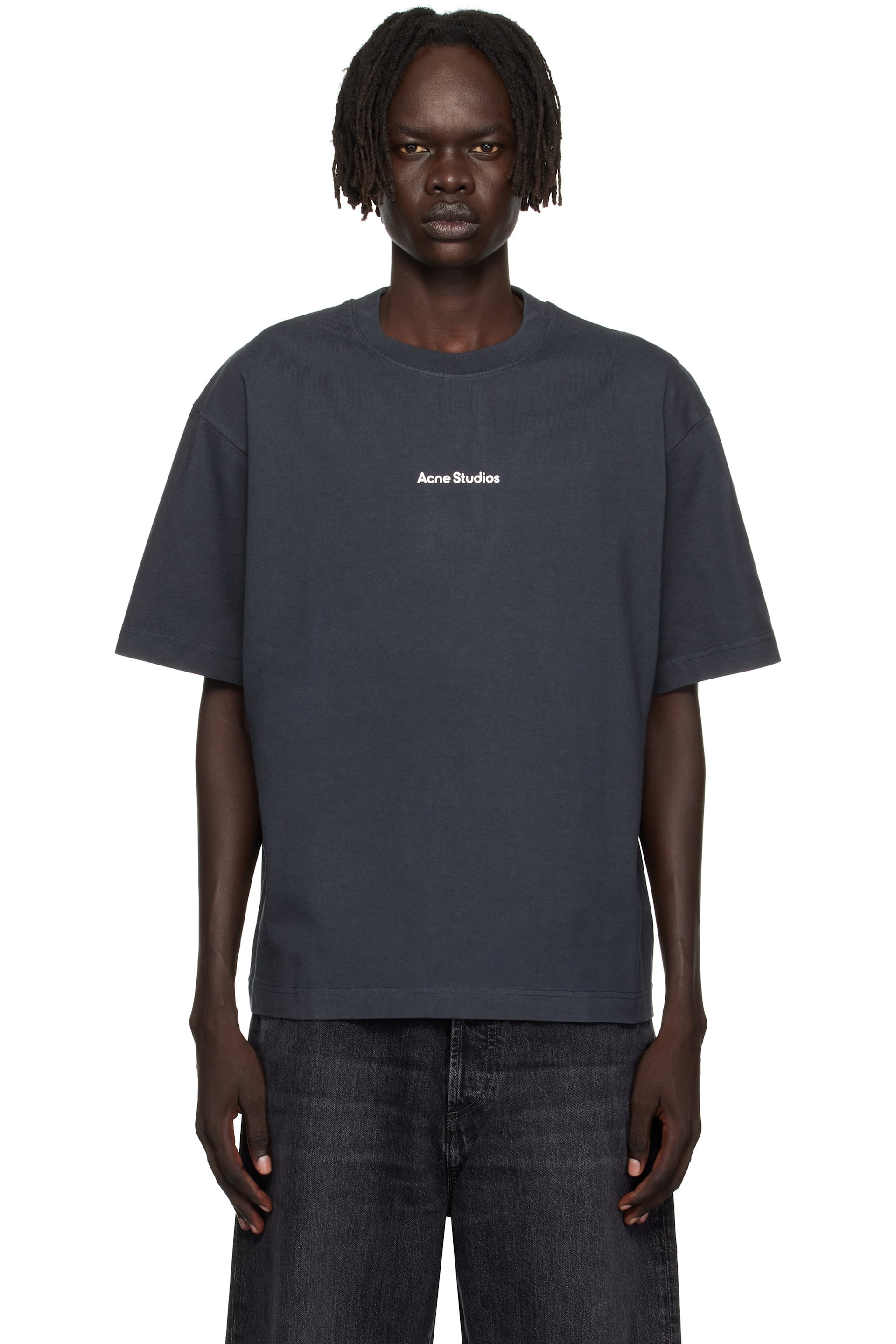 Acne Studios - T-shirt décontracté noir à logo