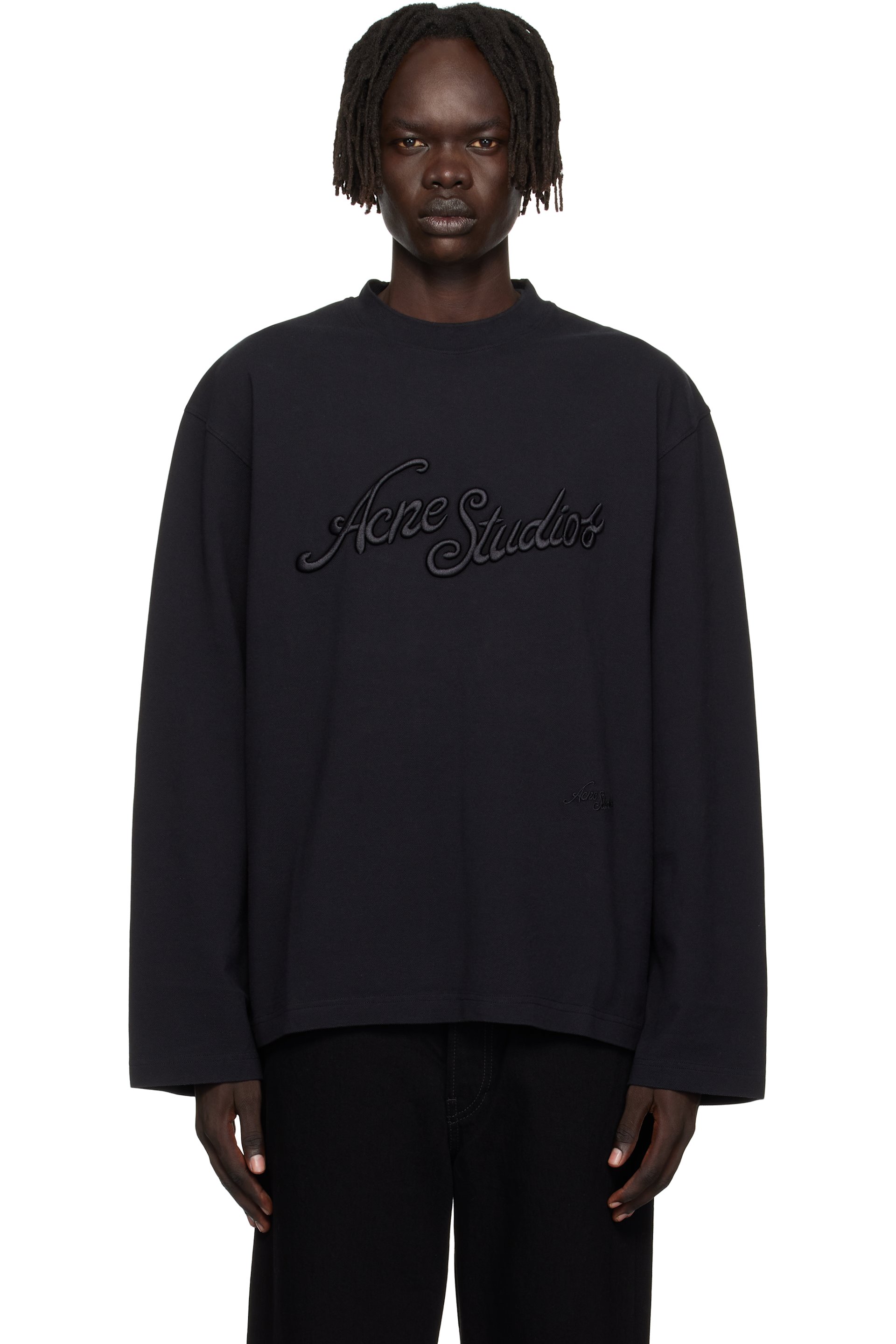 Acne Studios - ブラック ロゴ リラックスフィット Tシャツ