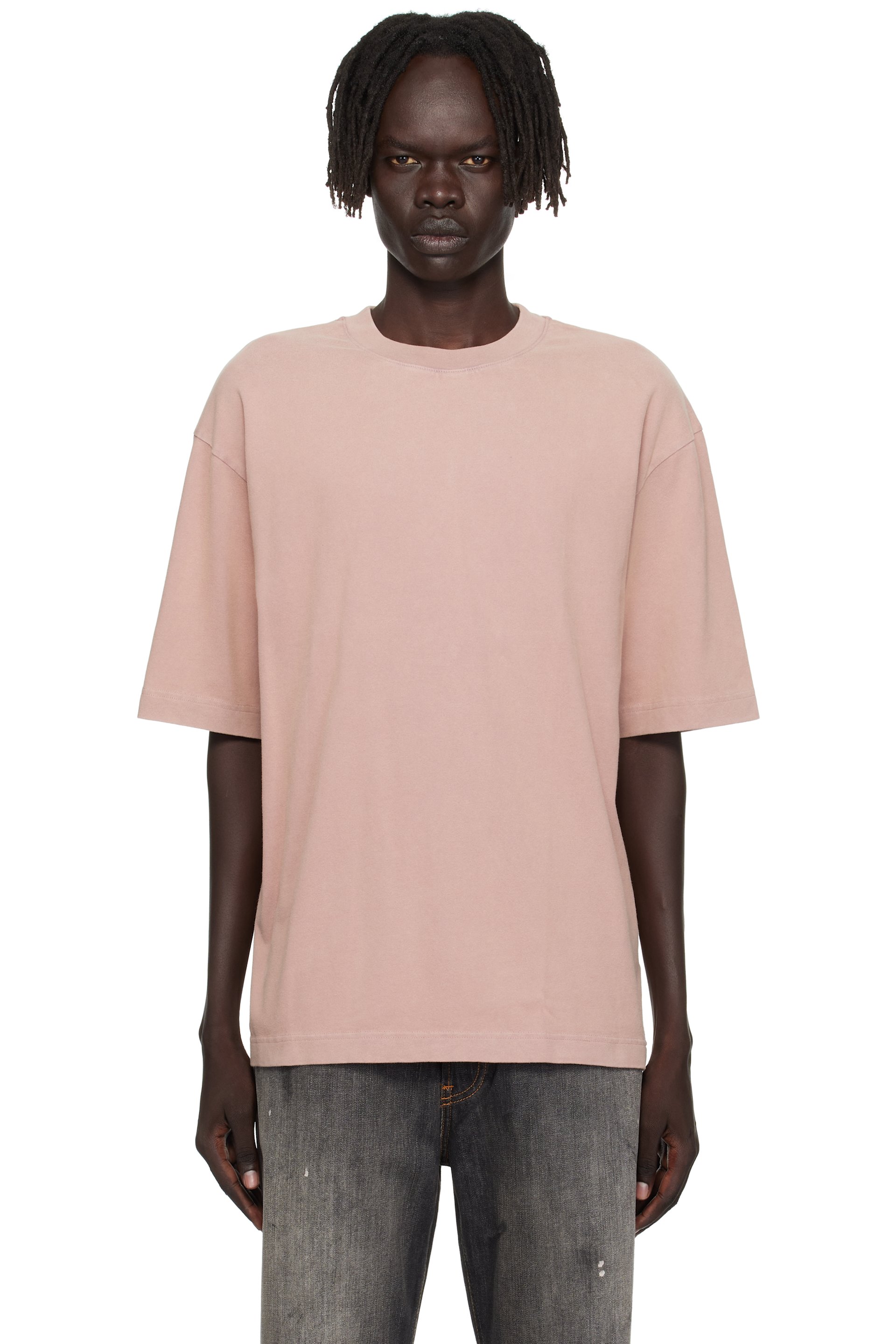 Acne Studios: ピンク 半袖Tシャツ | SSENSE 日本