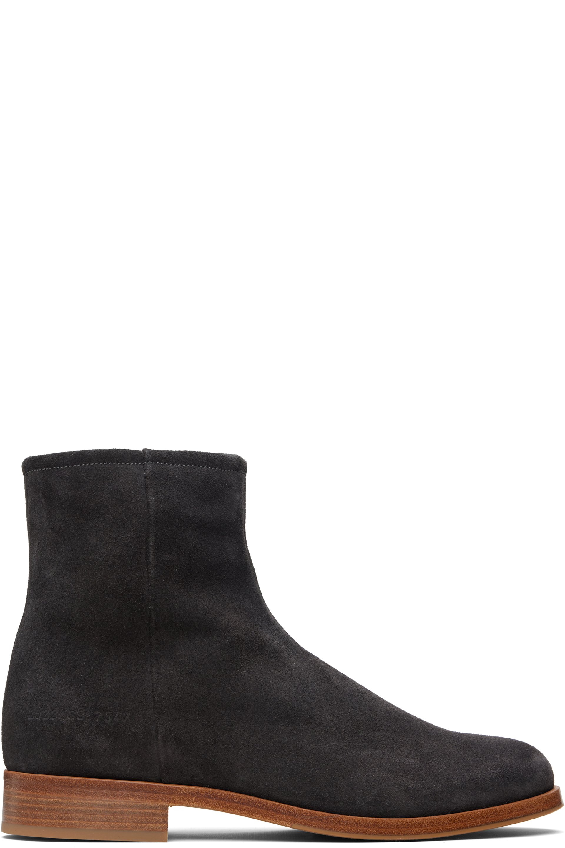 Common Projects - Black Suede Zipper Boots