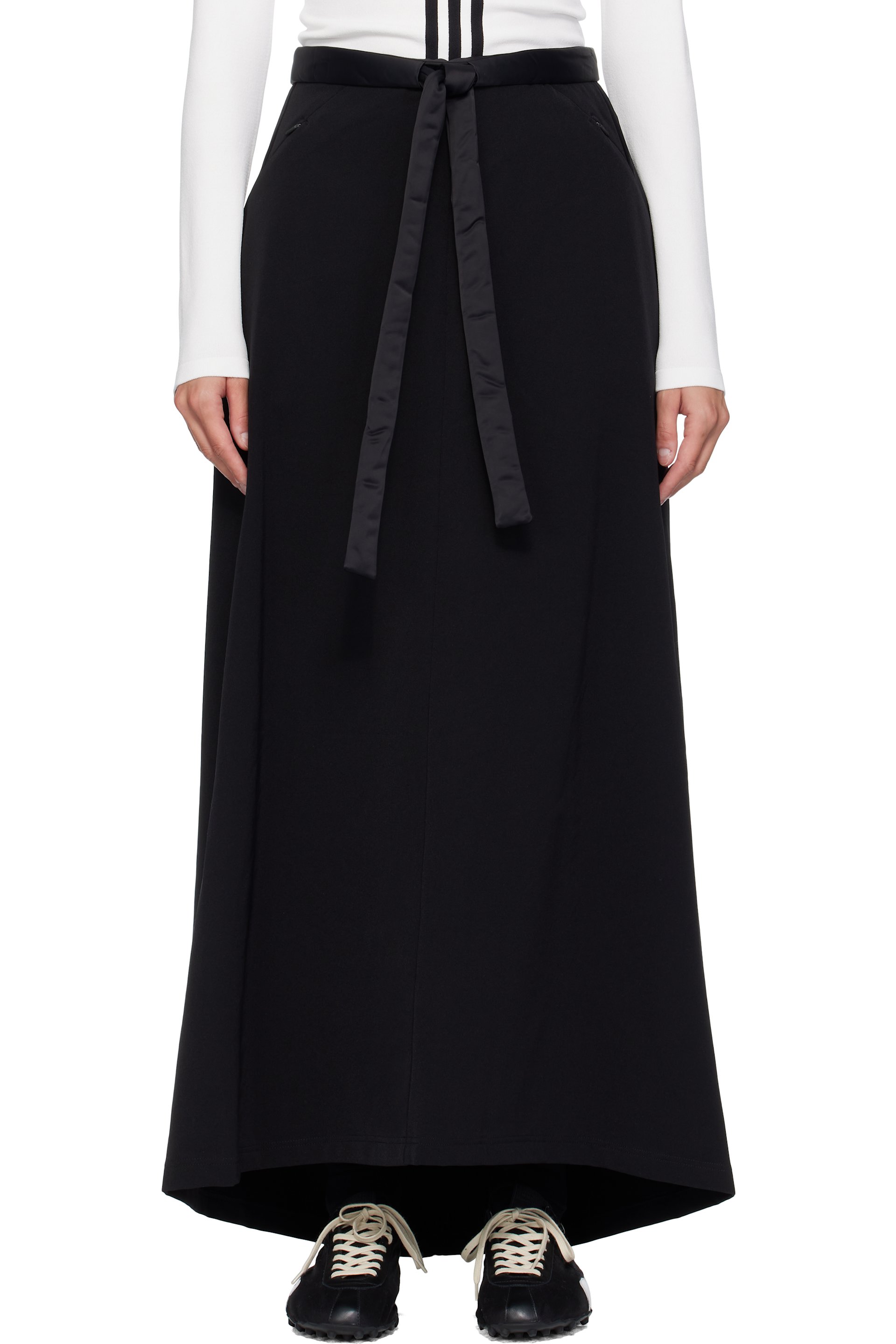 Y-3 - Jupe midi rembourrée noire