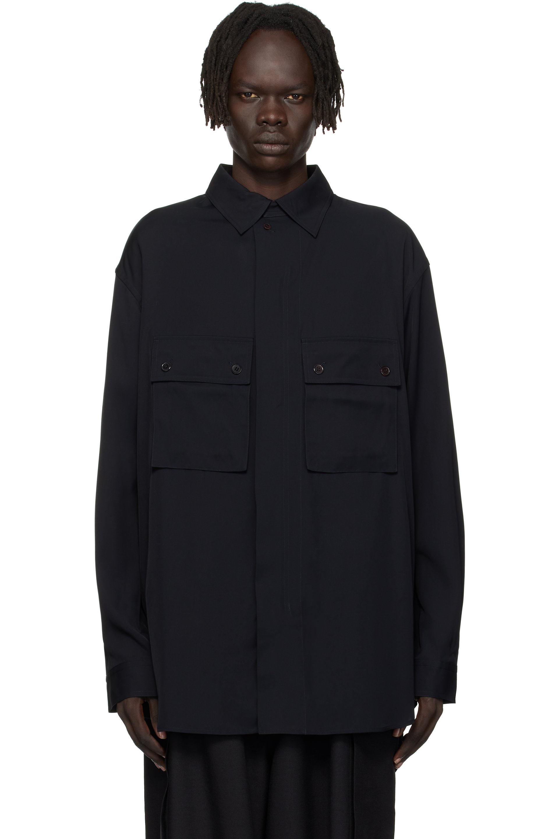 Y-3 - Chemise noire en sergé