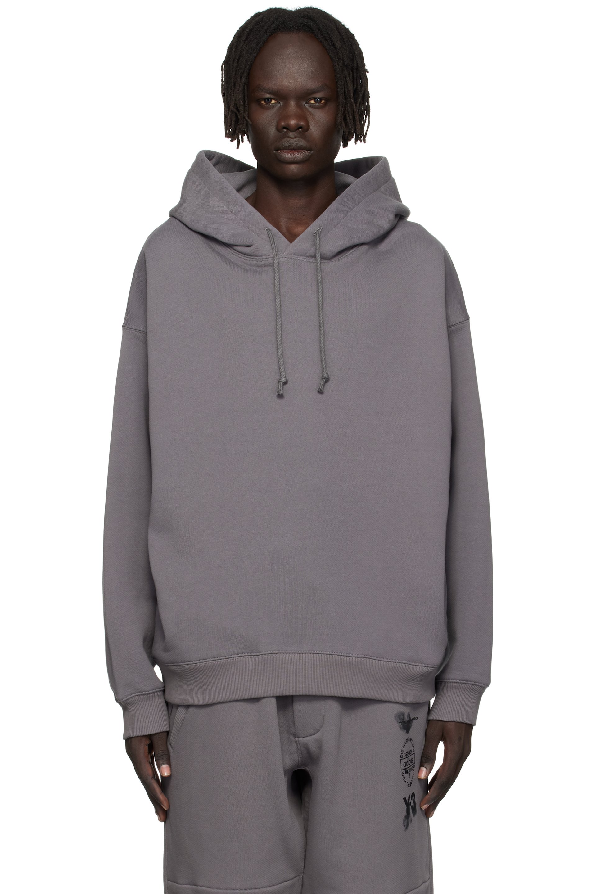 Y-3 - Gray Graphic Hoodie