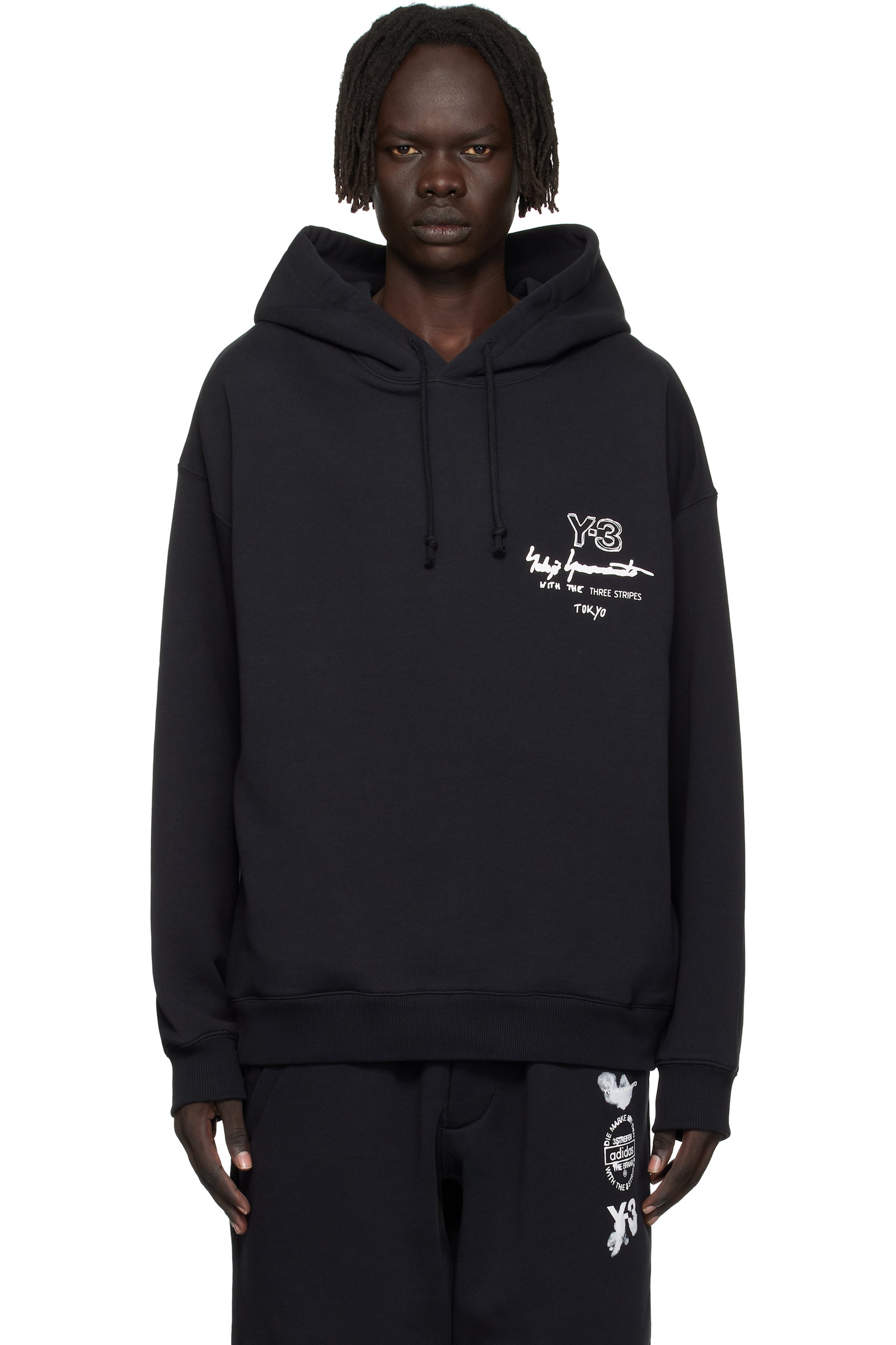 Y-3 - Black Graphic FT Hoodie