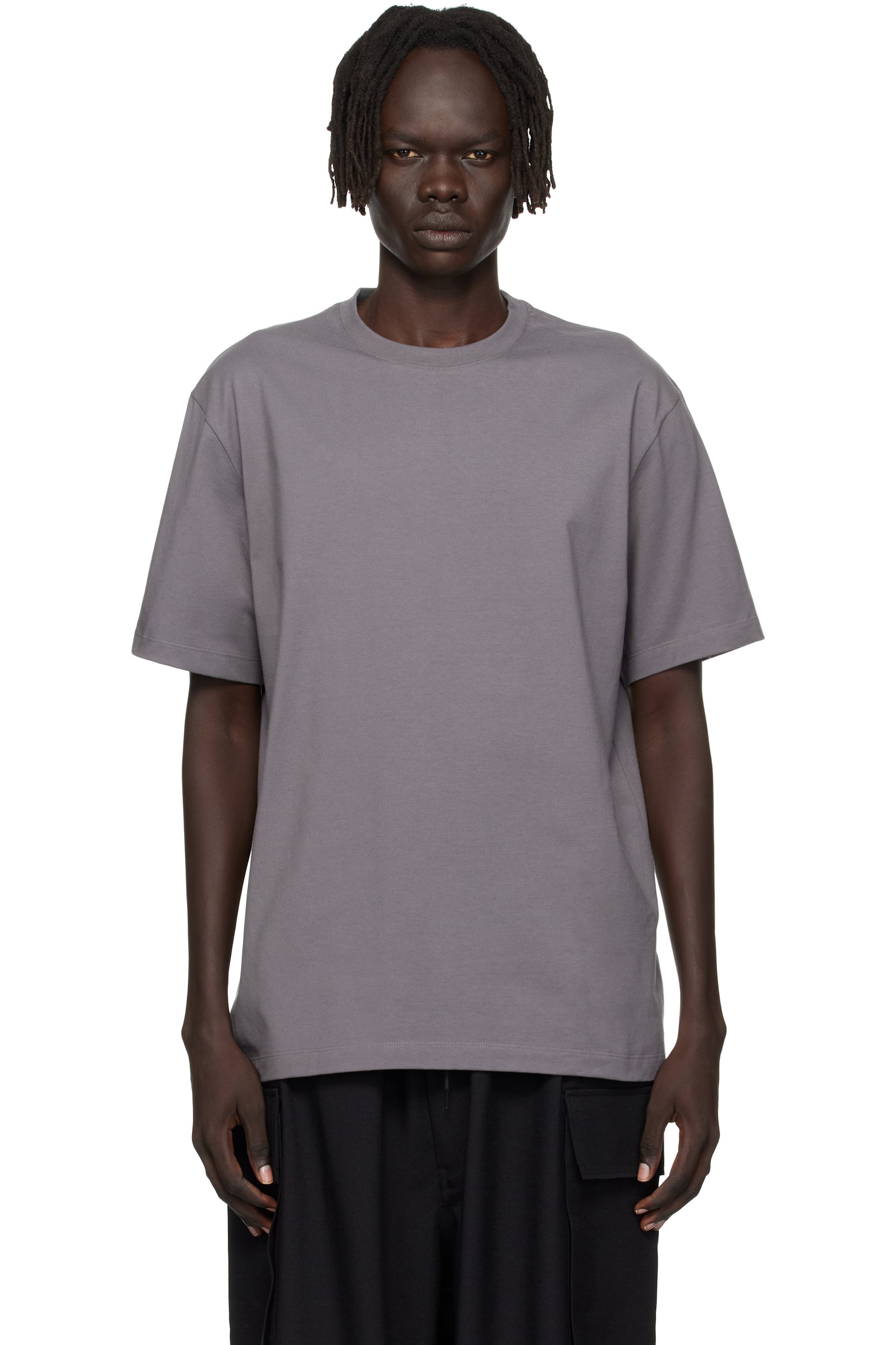 Y-3 - Gray Graphic Short Sleeve T-shirt